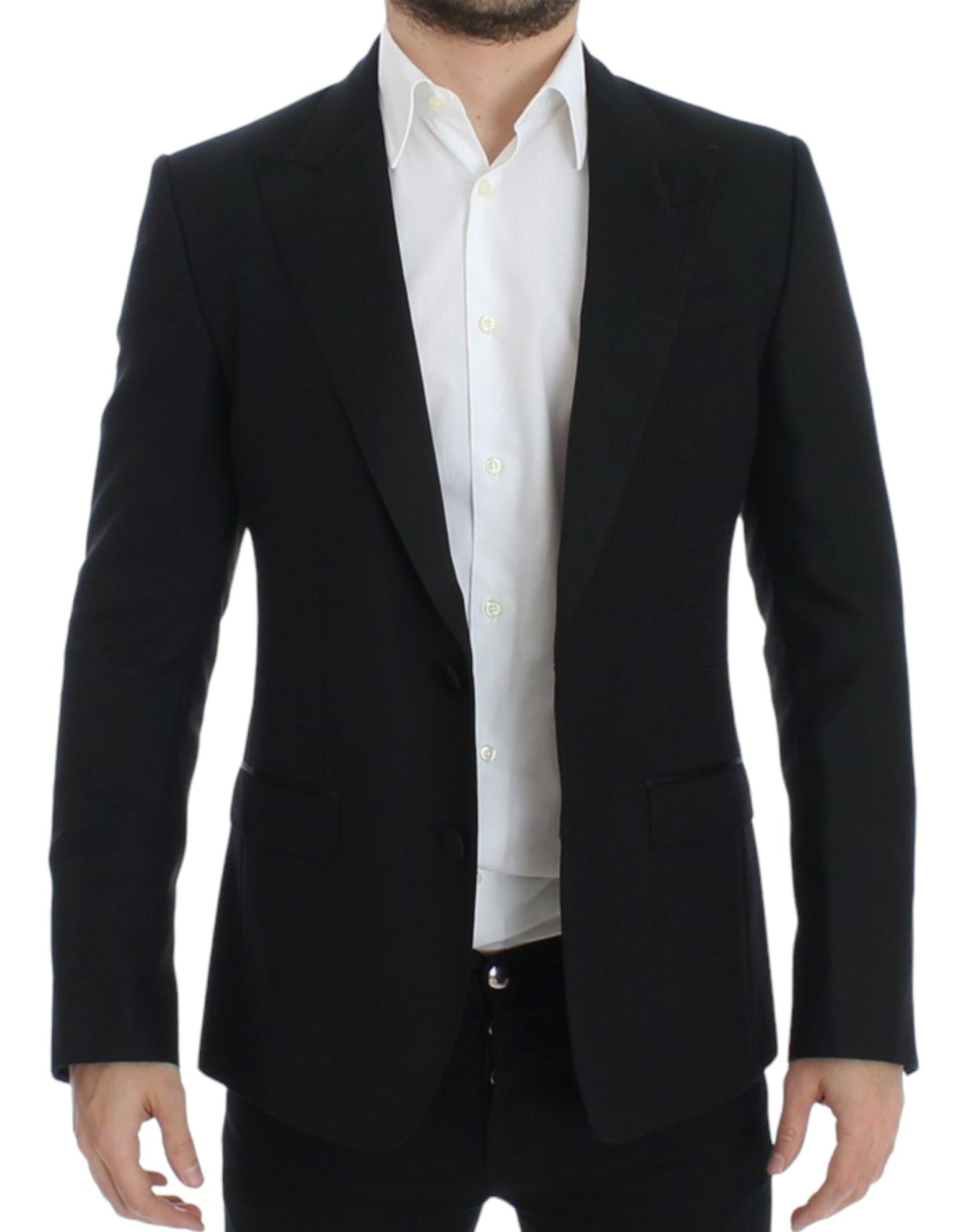 Schwarzer SICILIA-Blazer aus Wolle und Seide