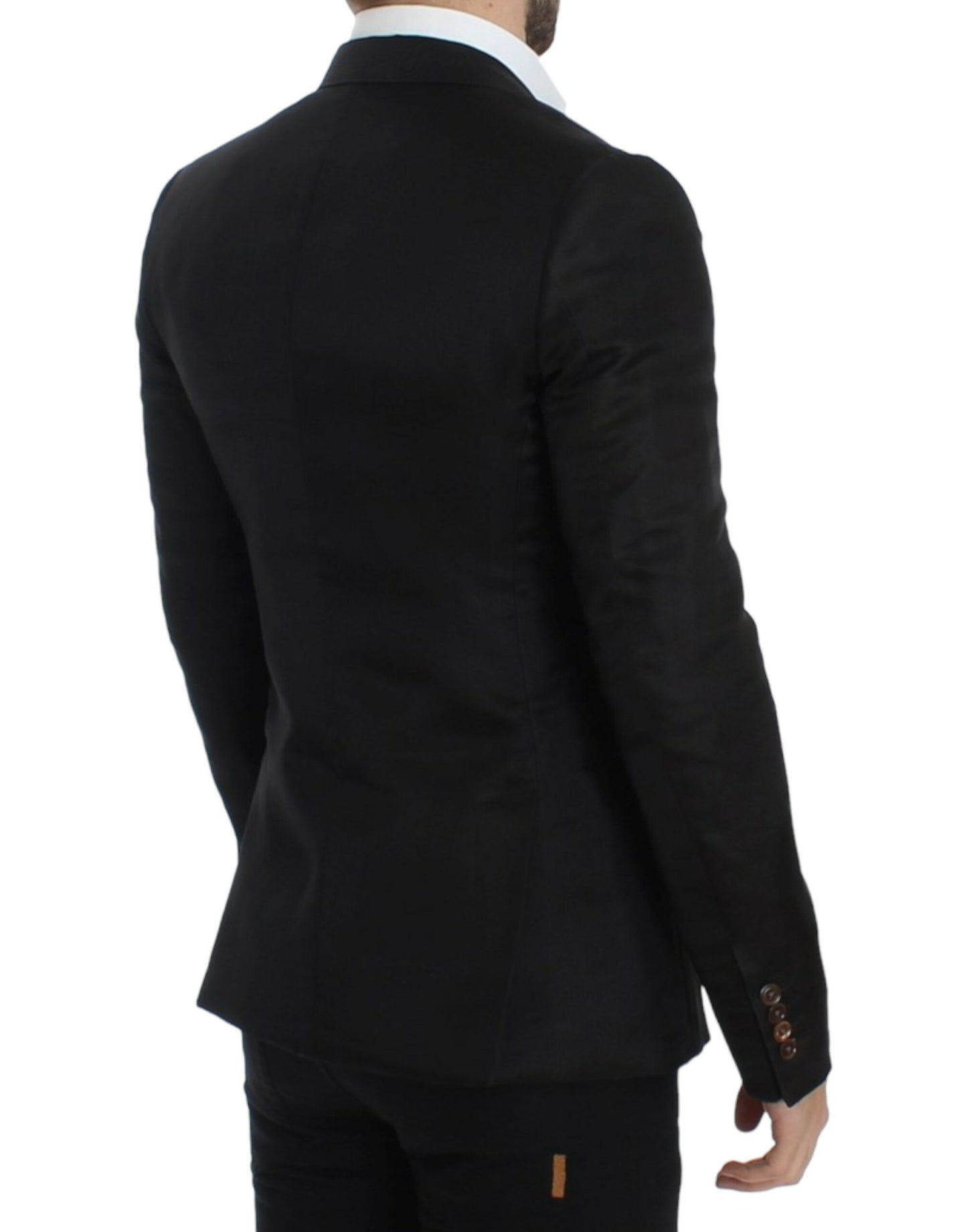 Schwarzer Slim-Fit-Blazer aus Seide