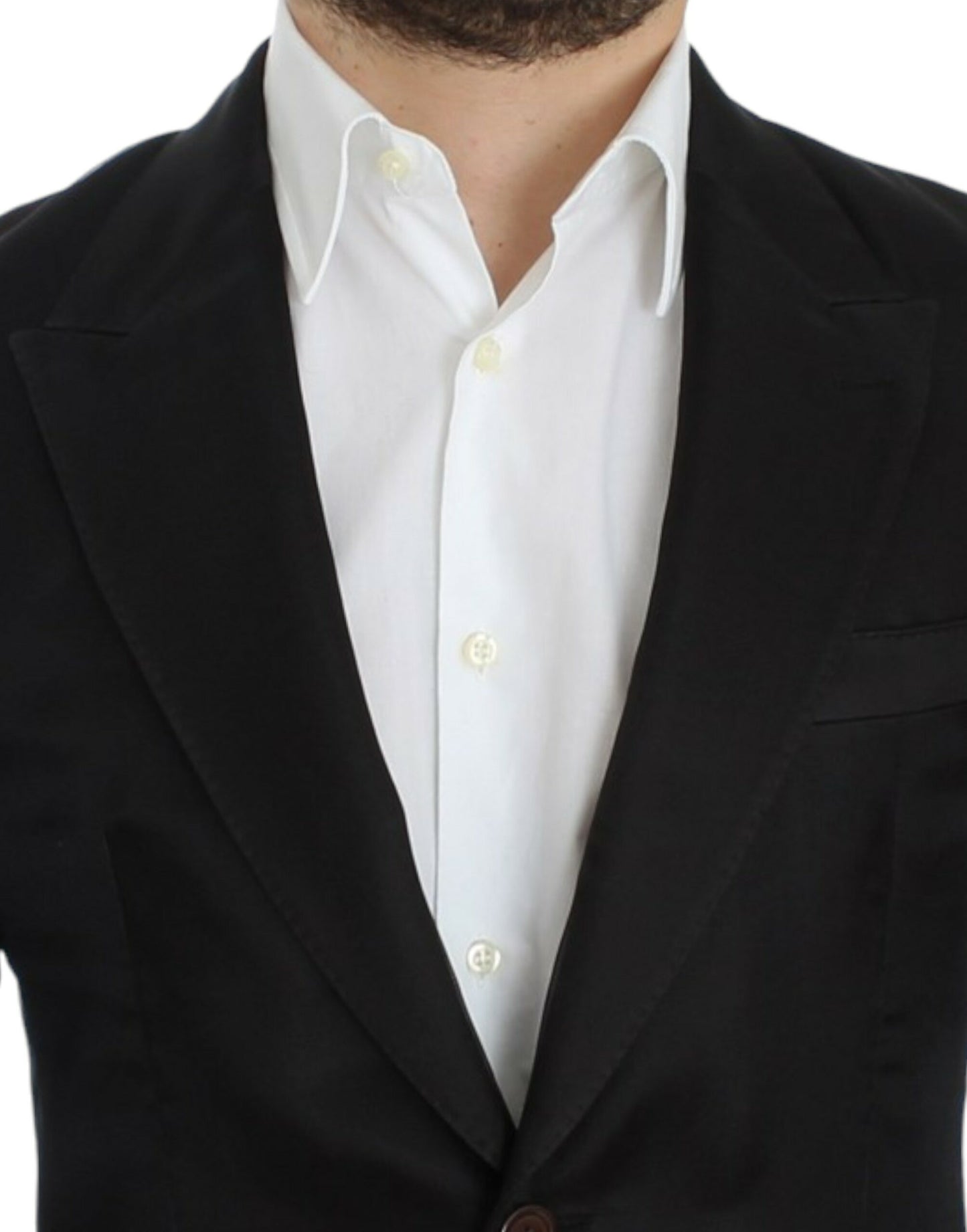 Schwarzer Slim-Fit-Blazer aus Seide