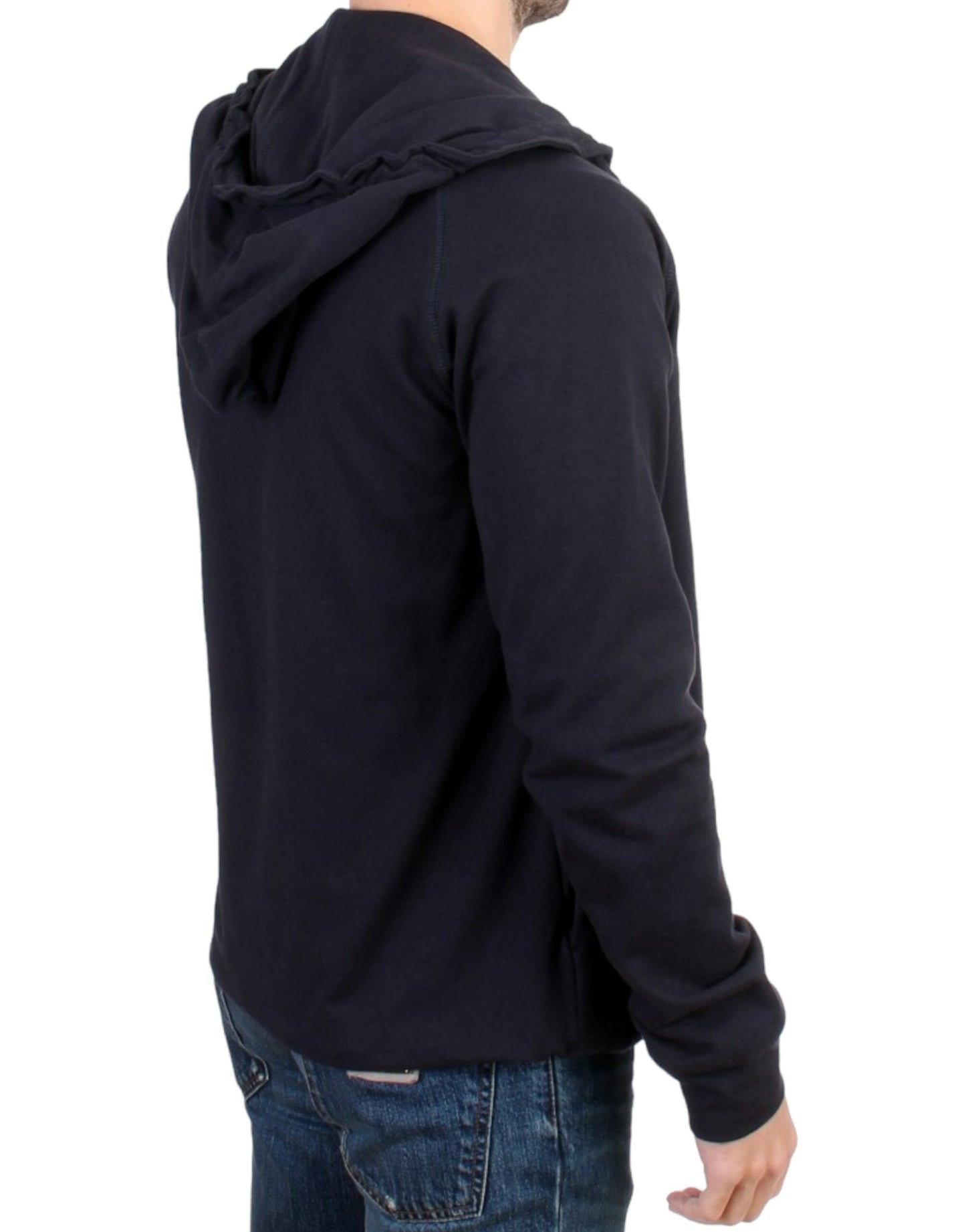 Blauer Kapuzenpullover aus Baumwolle
