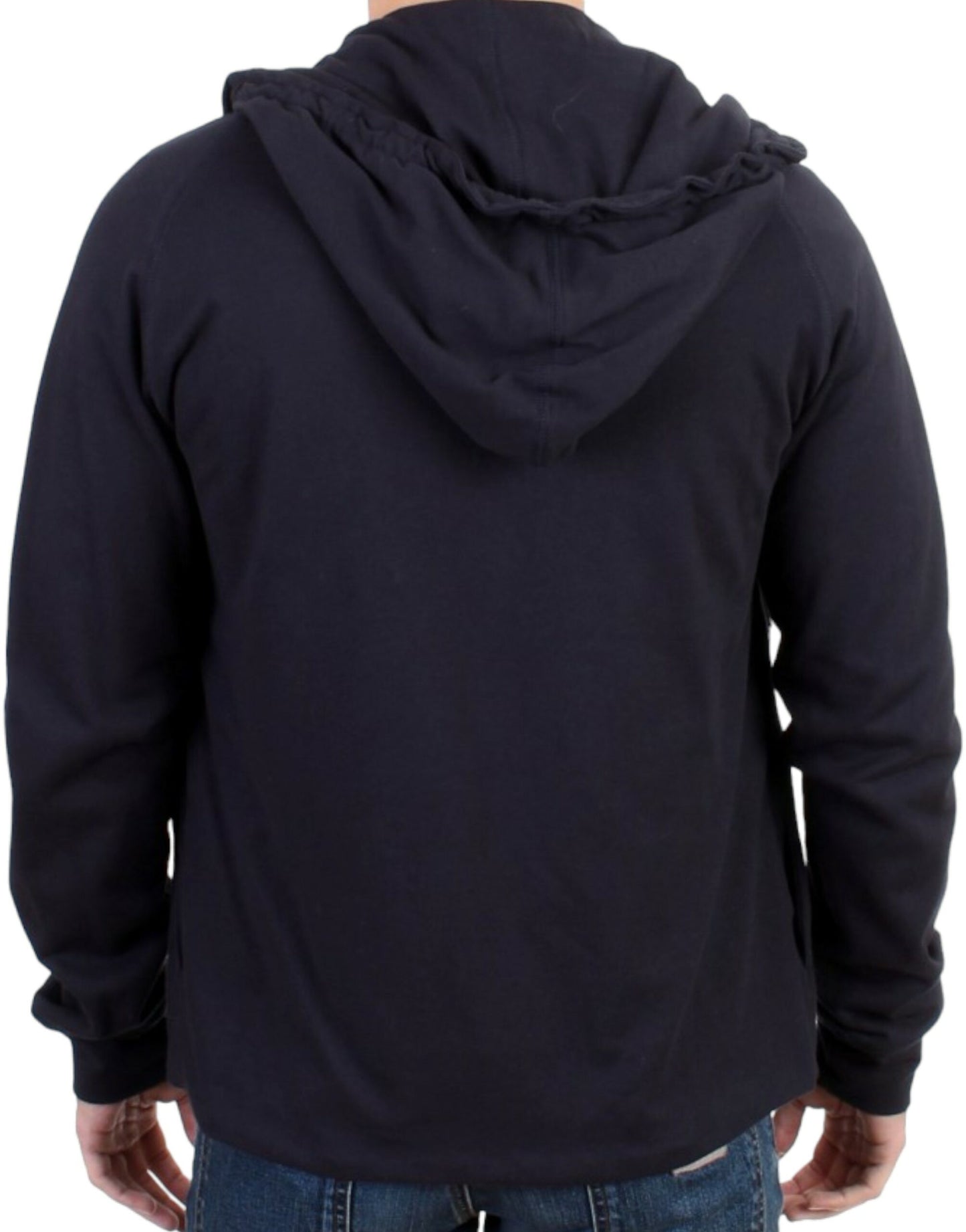 Blauer Kapuzenpullover aus Baumwolle