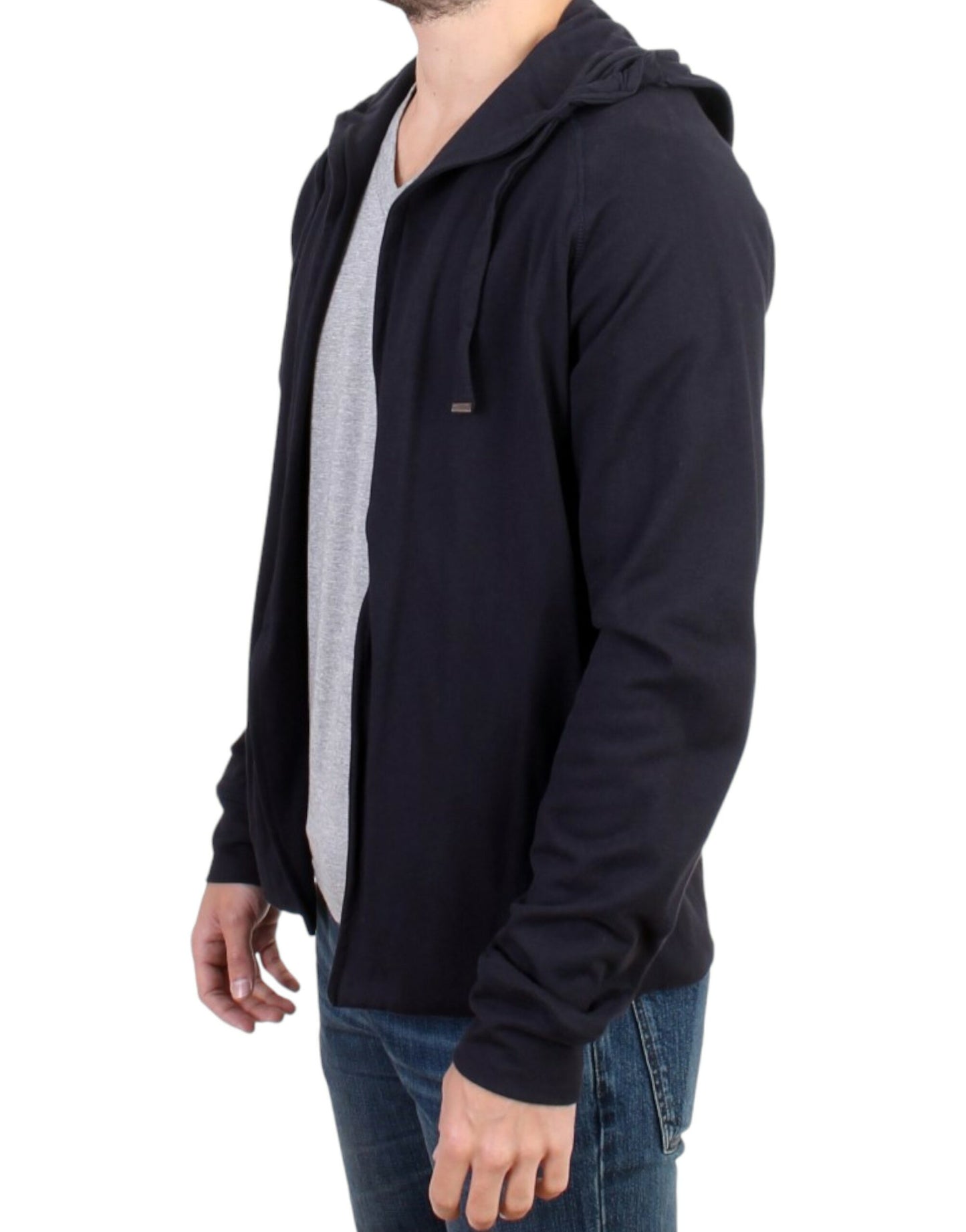 Blauer Kapuzenpullover aus Baumwolle