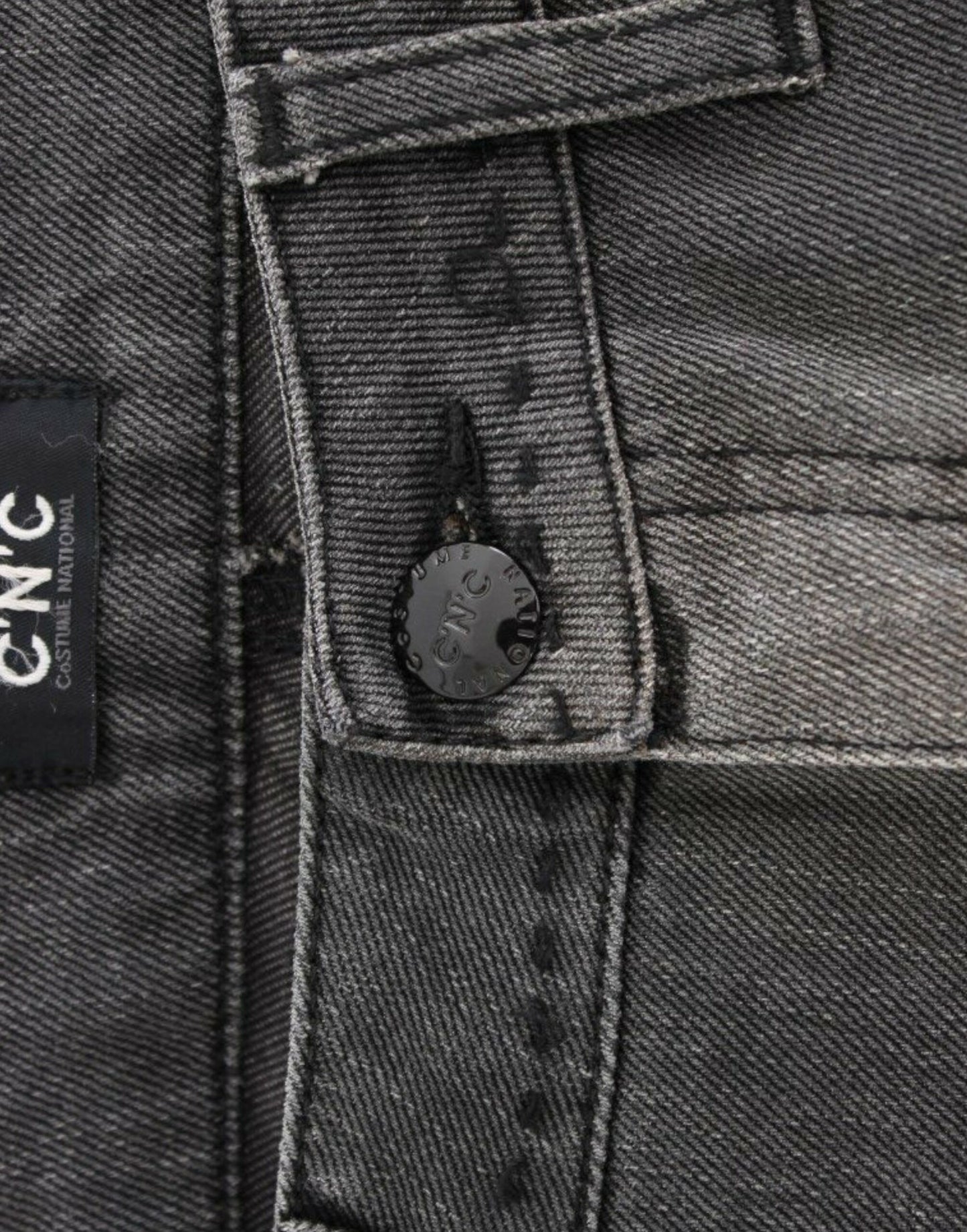 Graue Jeans mit geradem Bein