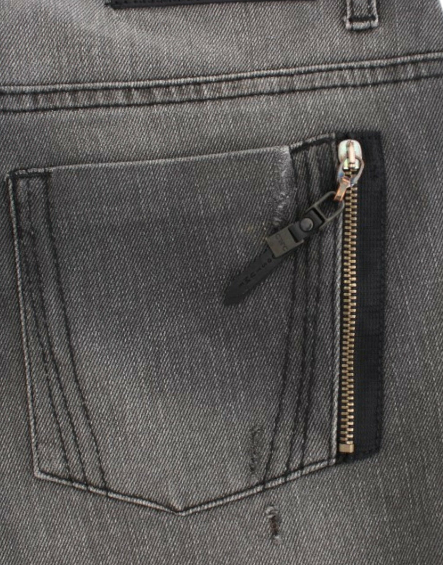 Graue Jeans mit geradem Bein