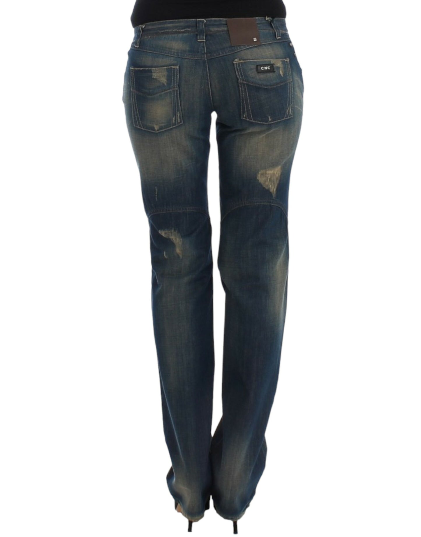 Blaue Jeans mit geradem Bein