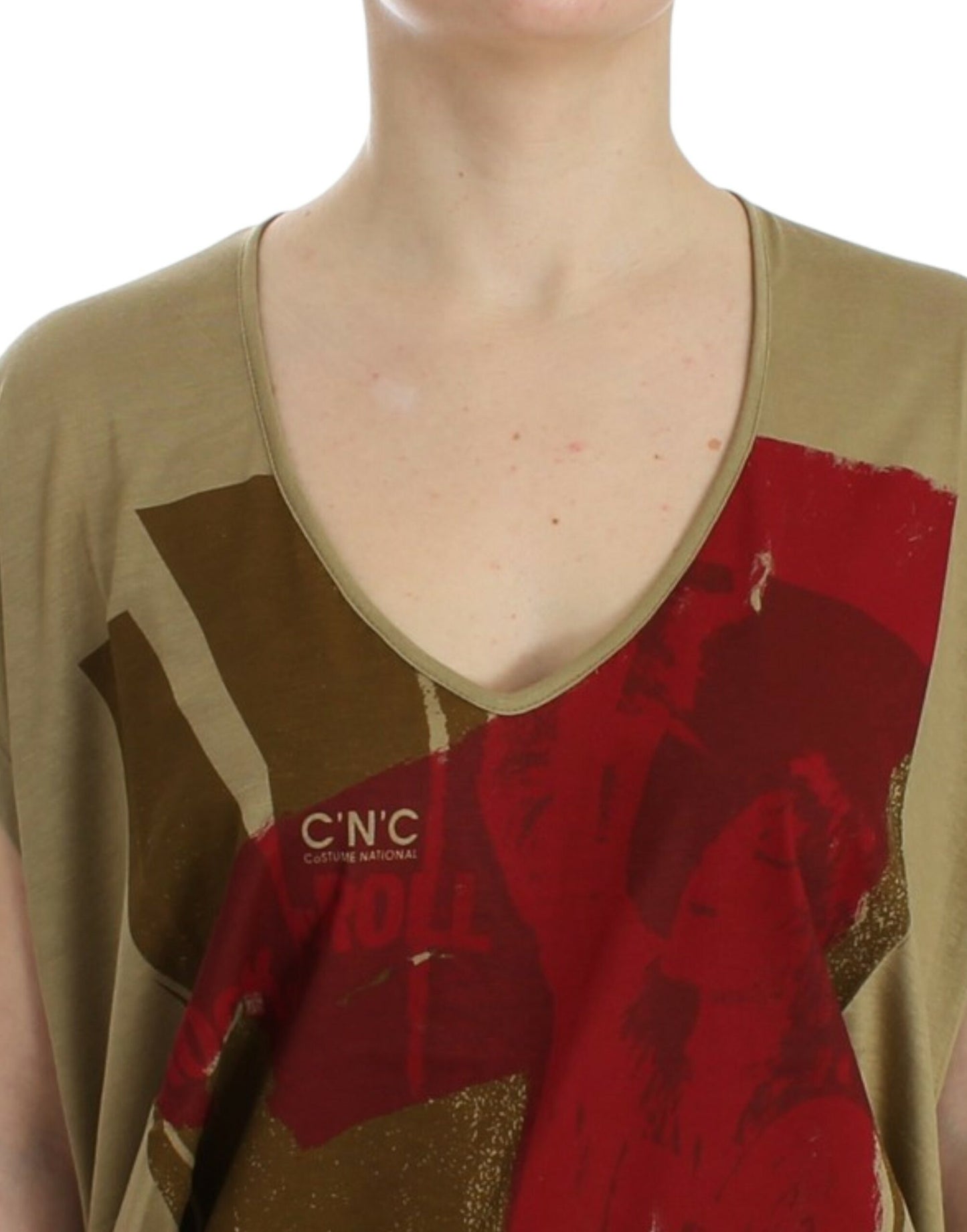 Grünes Kurzarm-T-Shirt mit Aufdruck