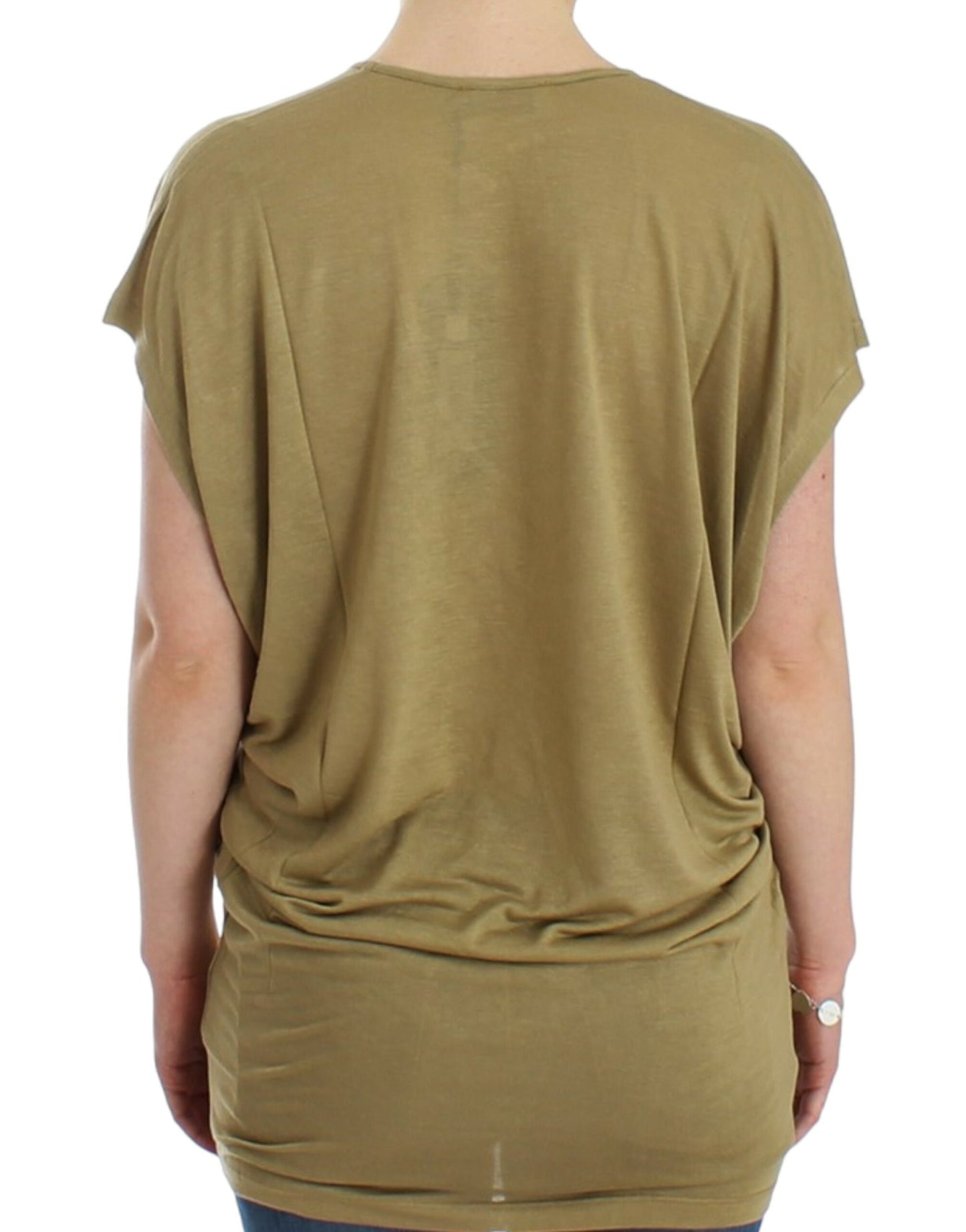 Grünes Kurzarm-T-Shirt mit Aufdruck