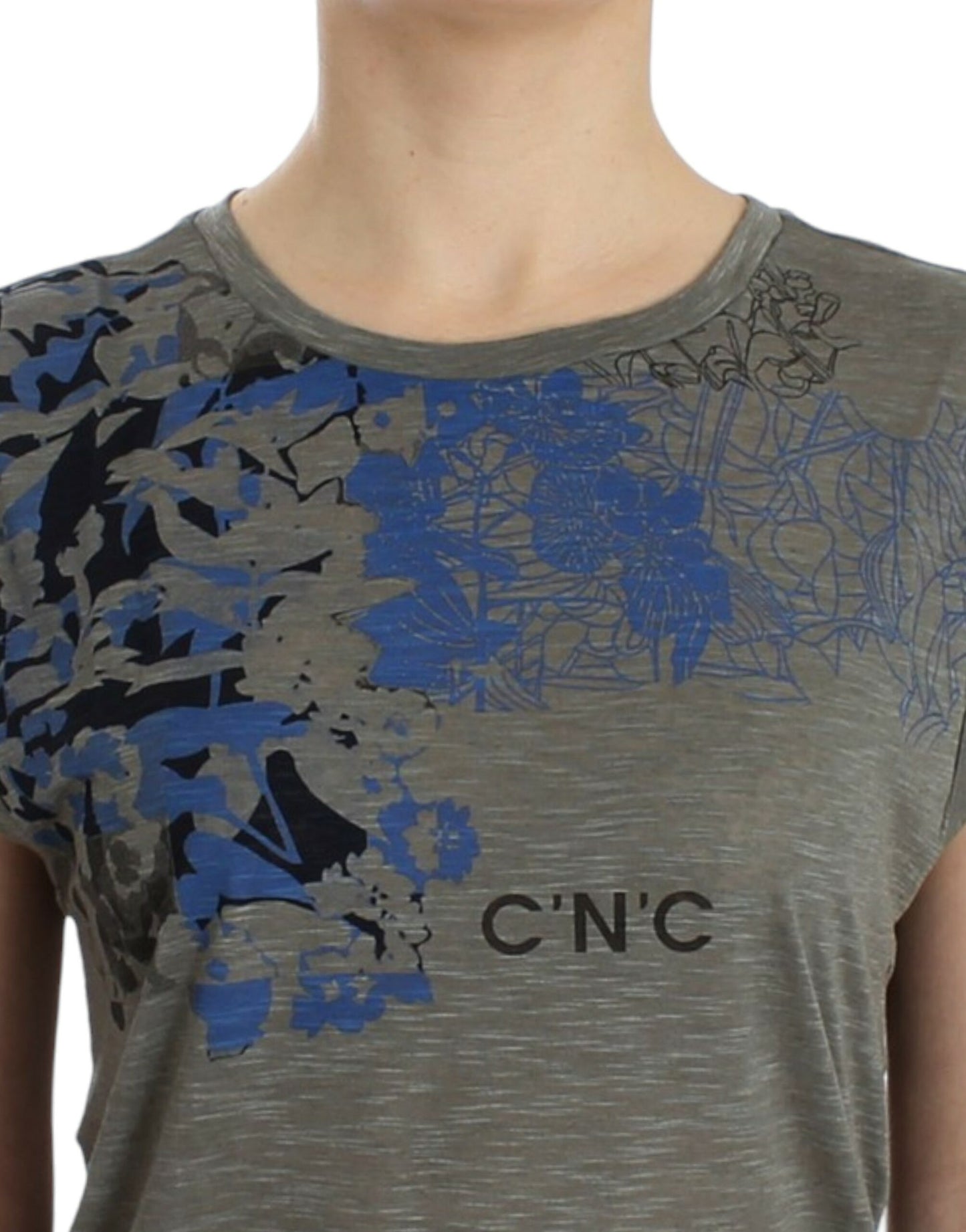 Ärmelloses T-Shirt mit grauem Aufdruck