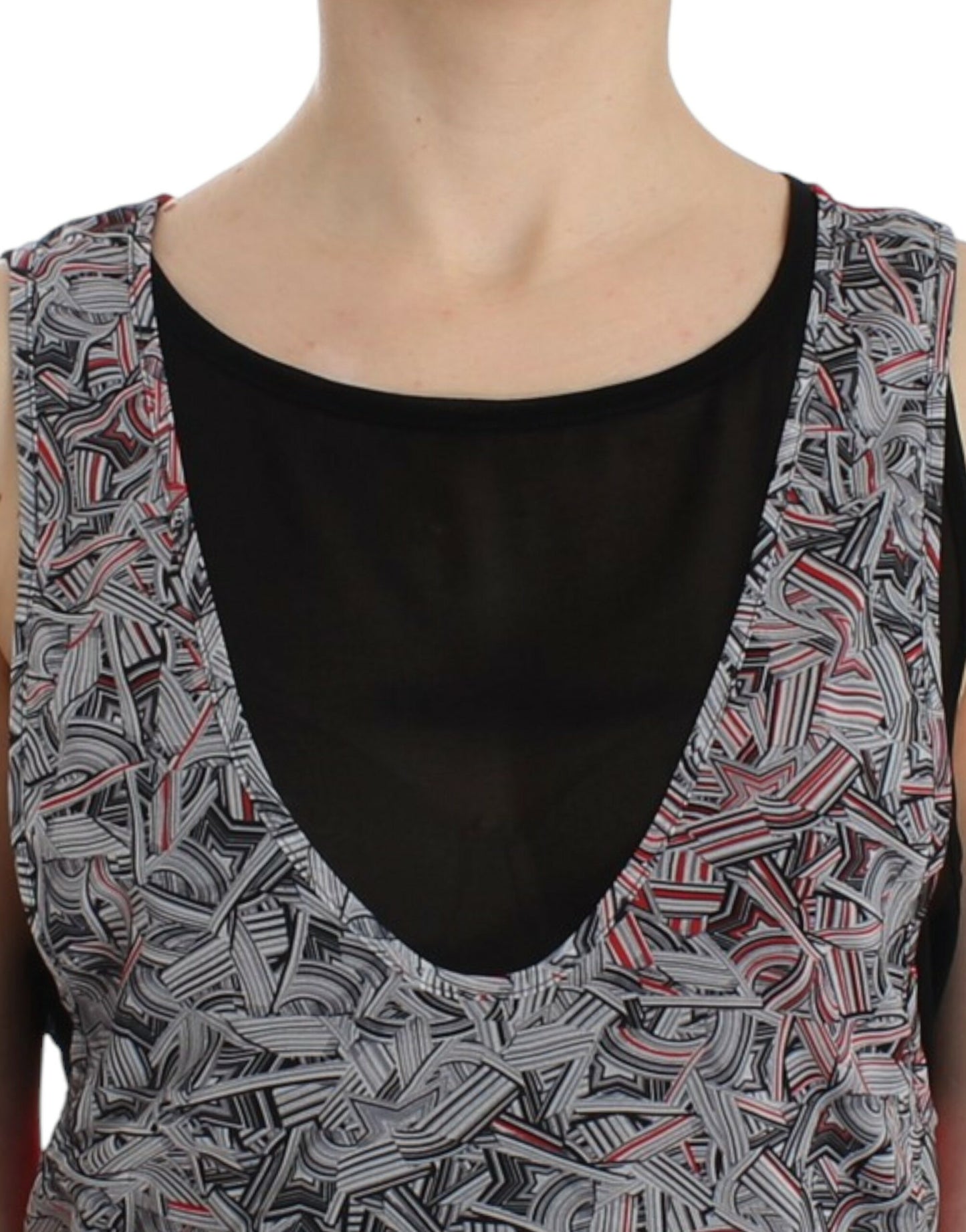 Schwarzes ärmelloses Top