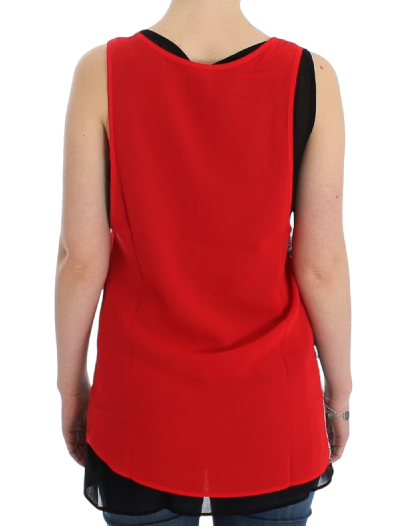 Schwarzes ärmelloses Top