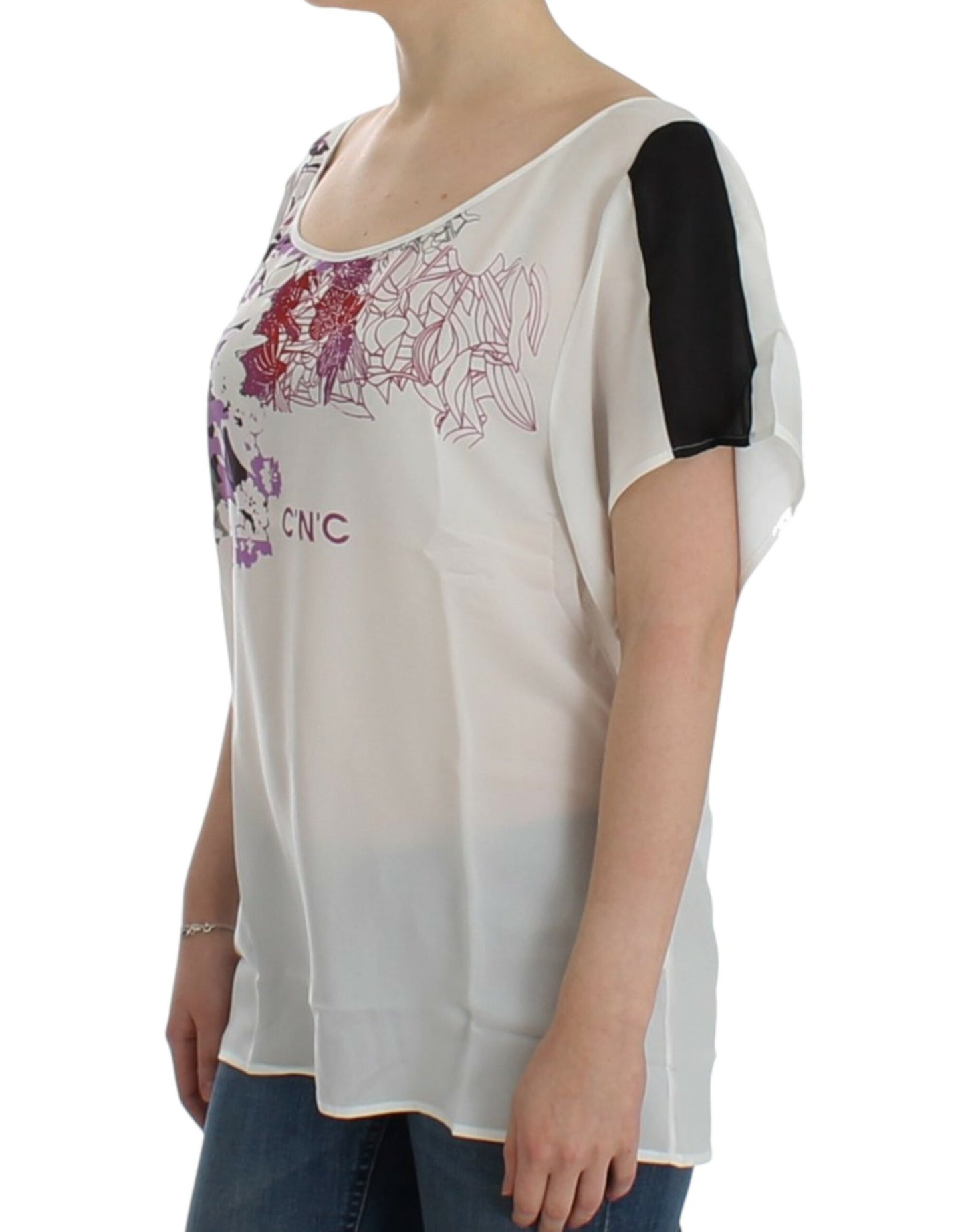 Weiße Bluse mit Motivdruck