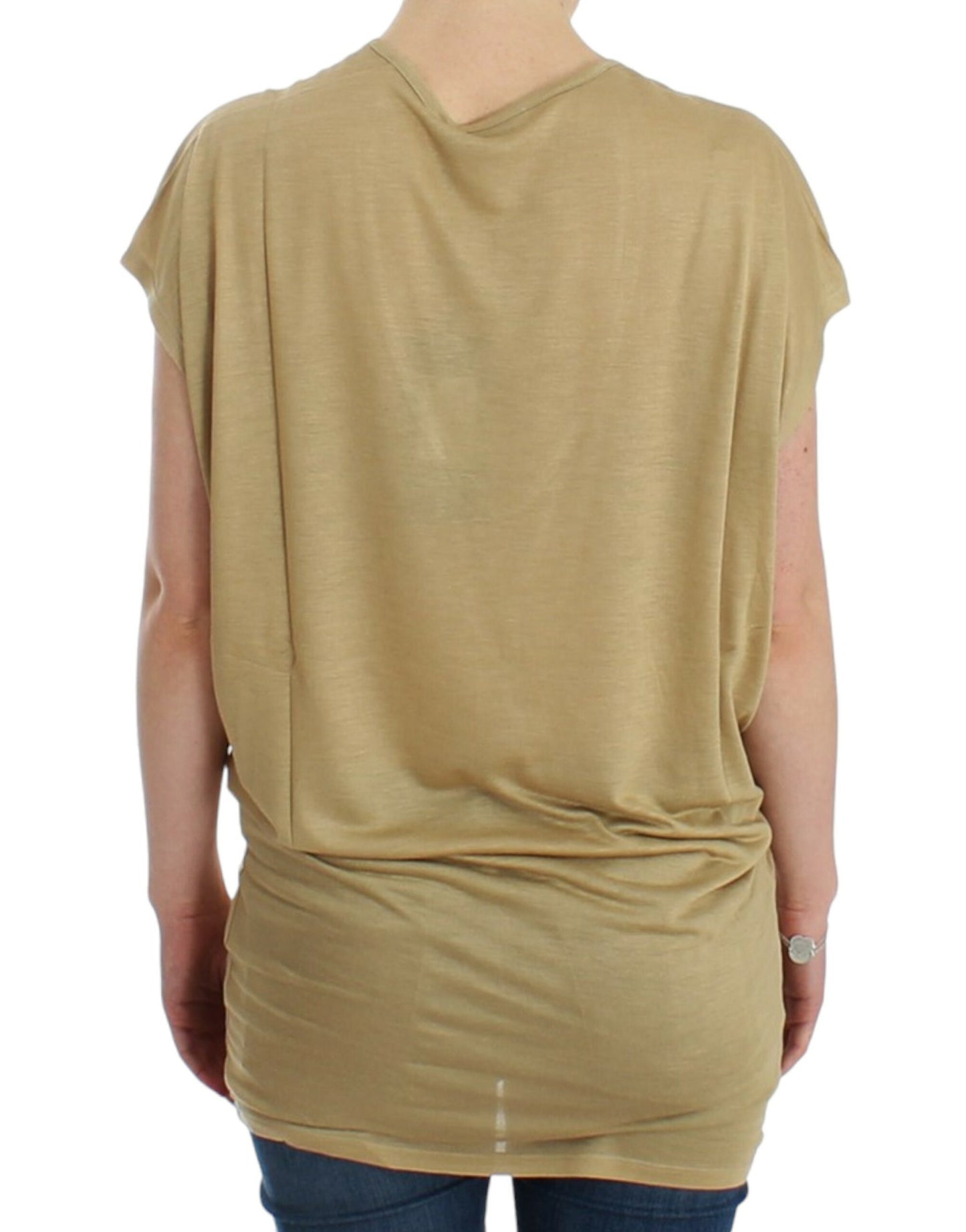 Beiges T-Shirt mit Motivdruck