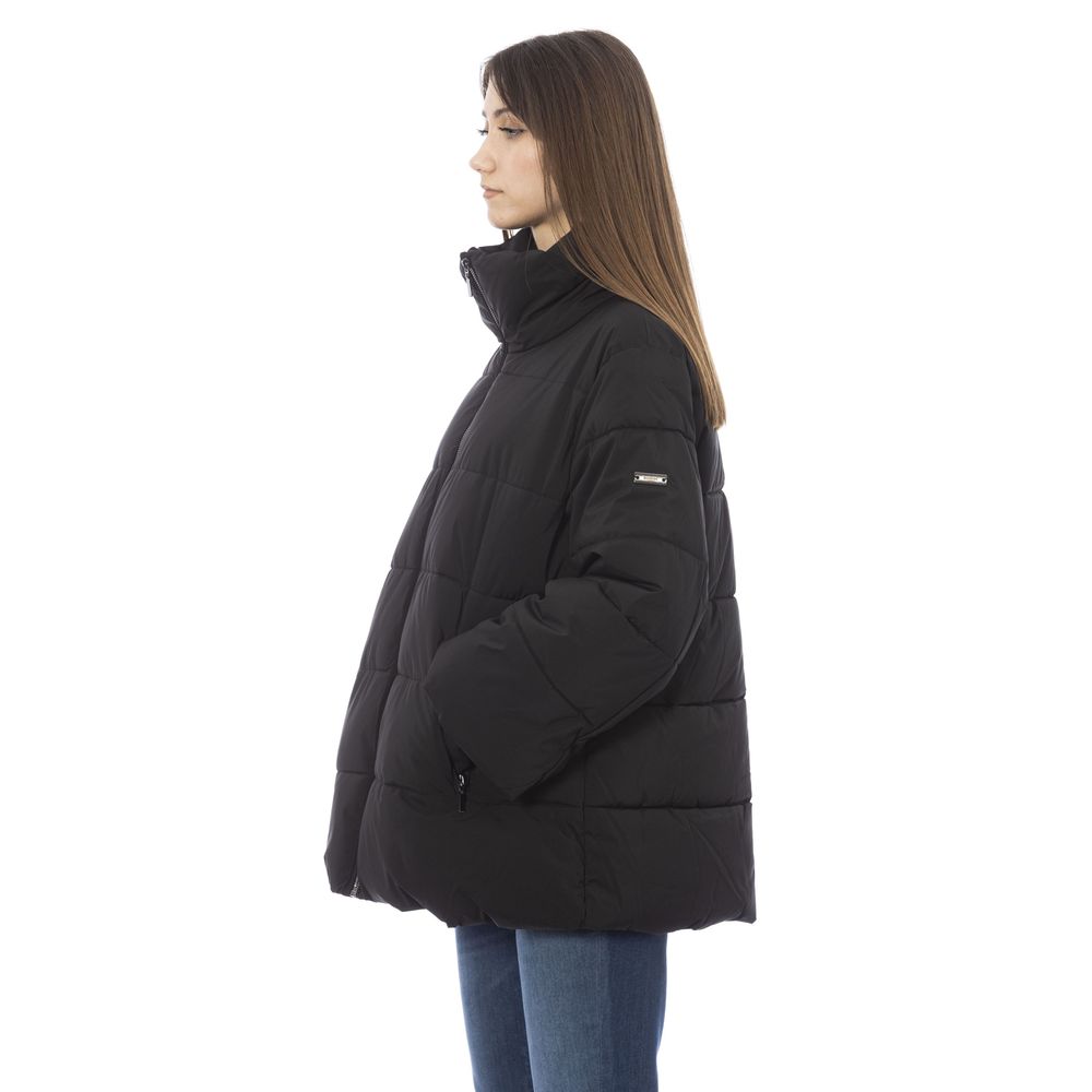 Schwarze Polyamid-Damenjacke