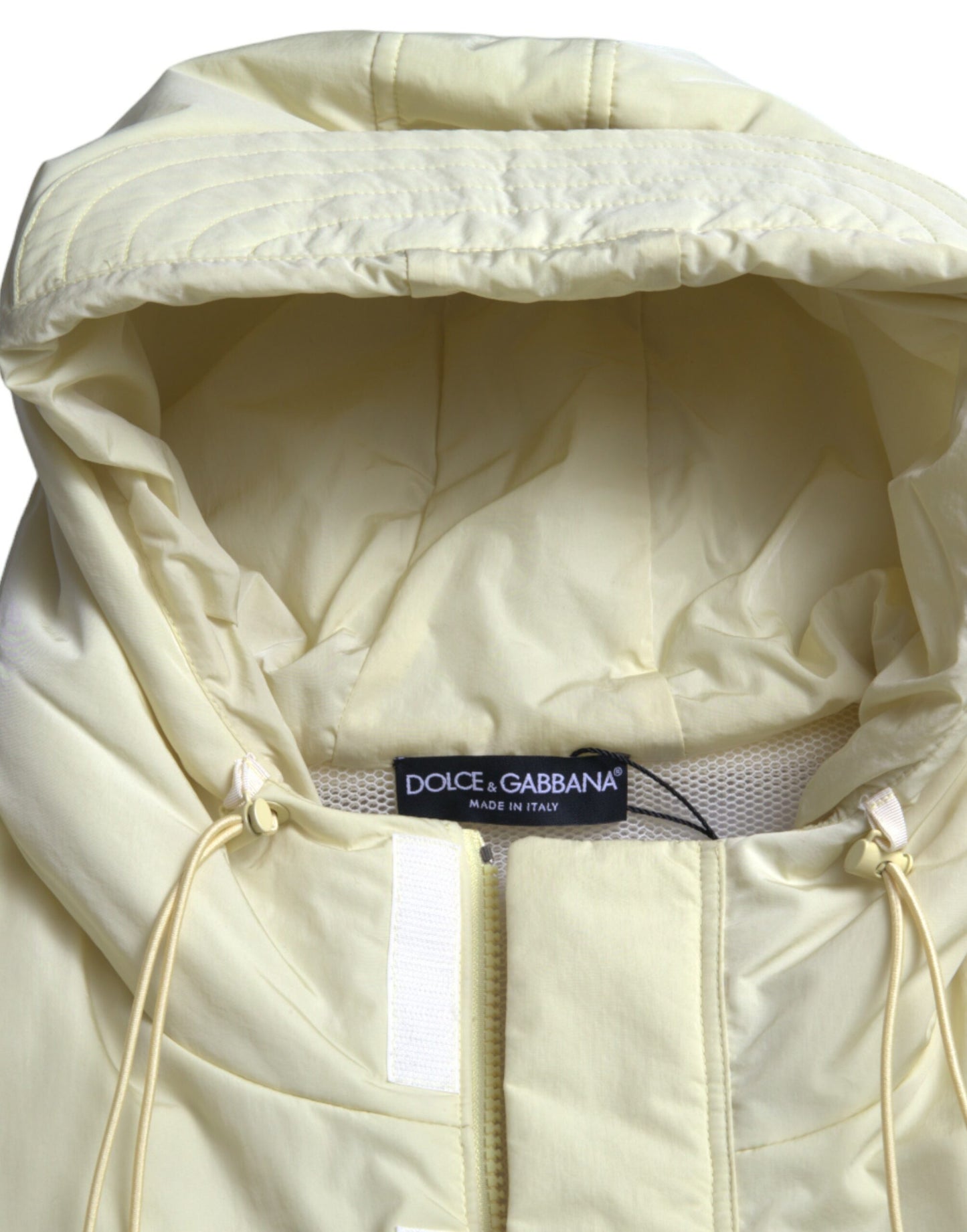 Gelbe Sportweste aus Nylon mit Kapuze
