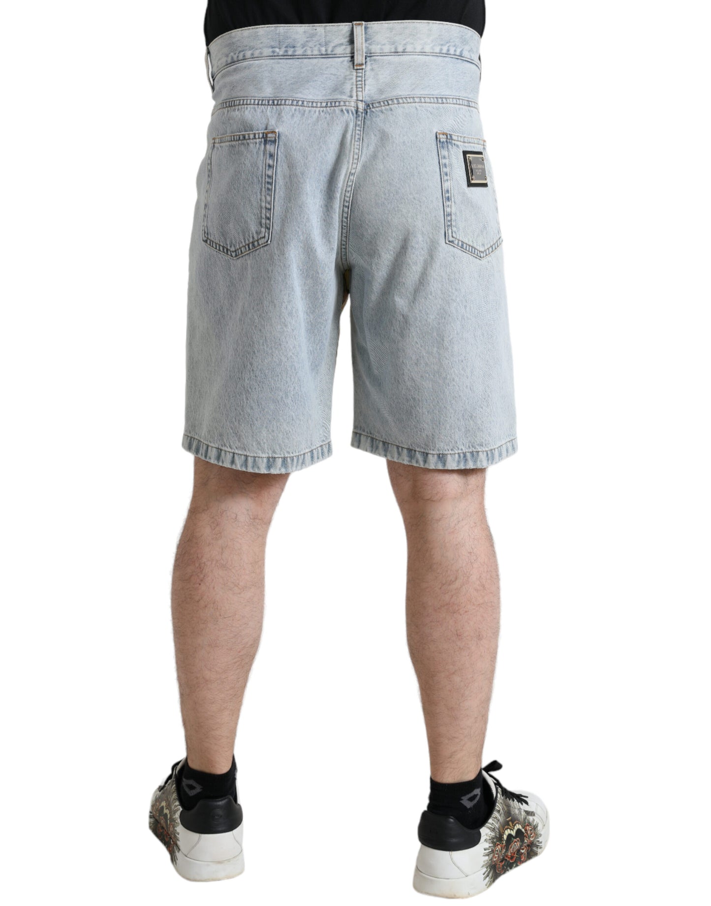 Mehrfarbige Bermudashorts aus Denim mit Blumenmuster