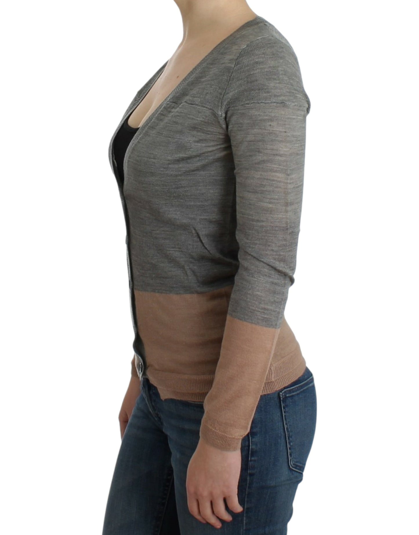 Graue leichte Strickjacke