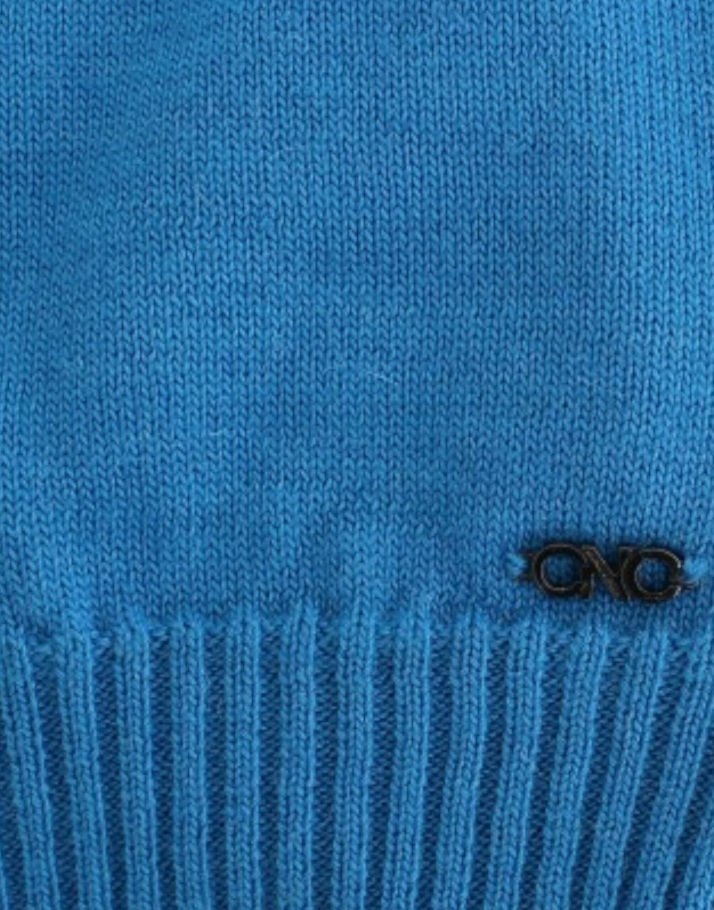 Blauer Pullover mit Rundhalsausschnitt