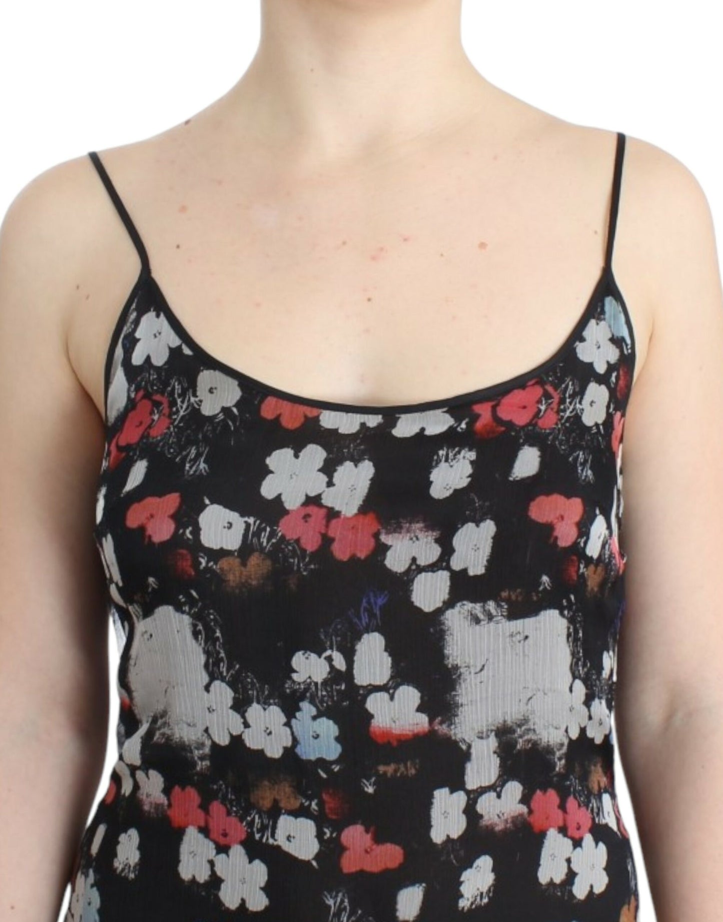 Minikleid aus Seide mit Blumenmuster