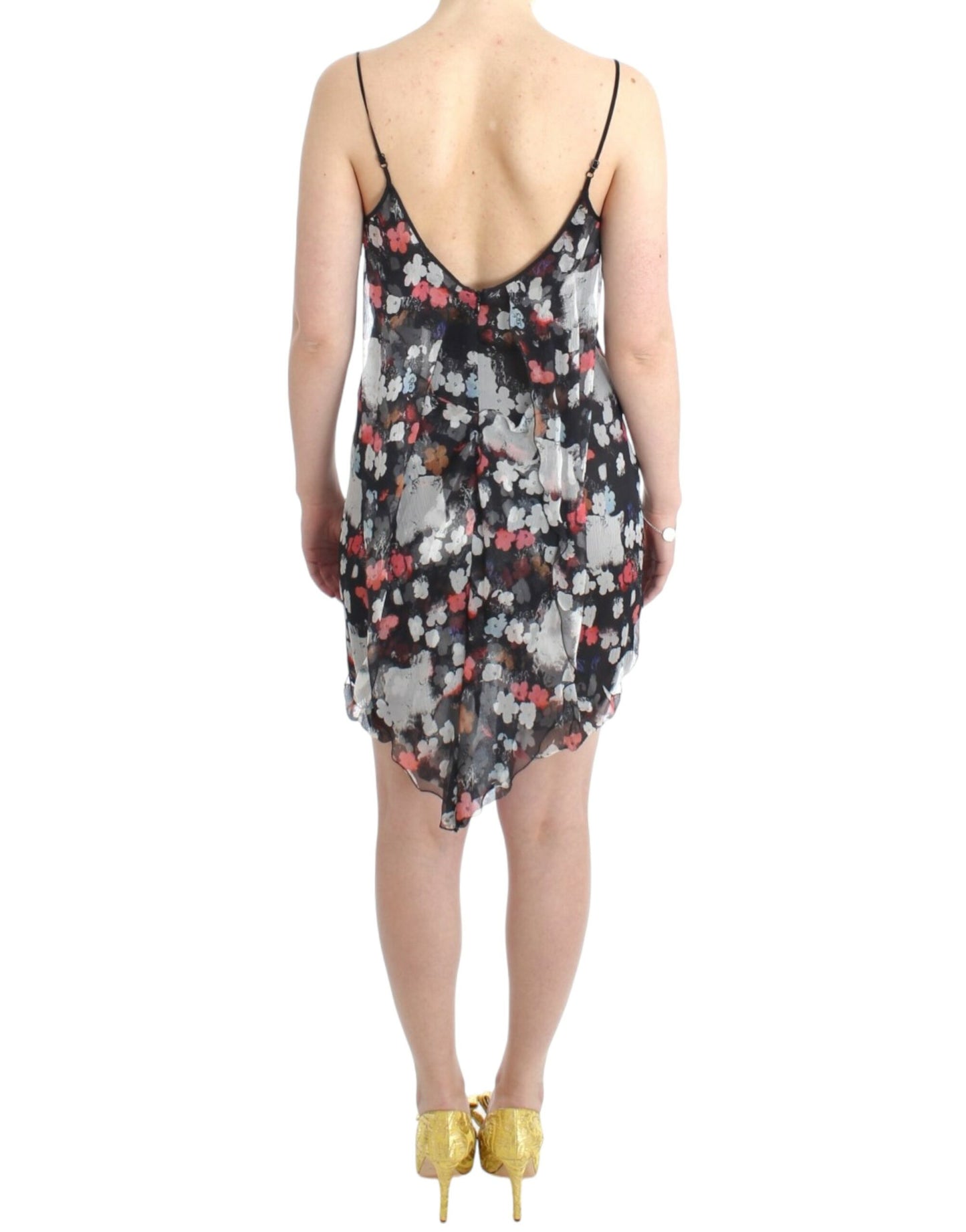 Minikleid aus Seide mit Blumenmuster