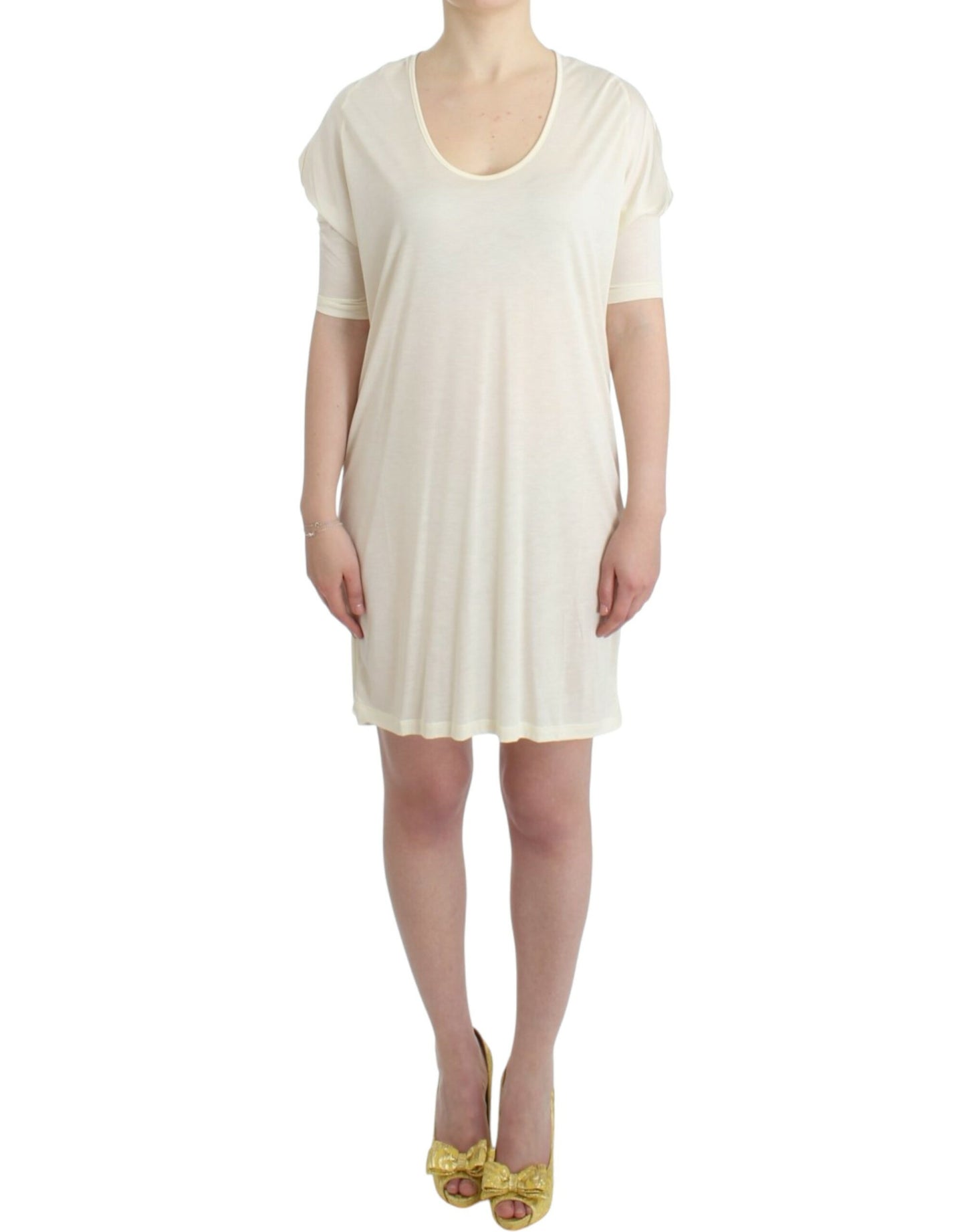 Weißes Modal-Schlauchkleid