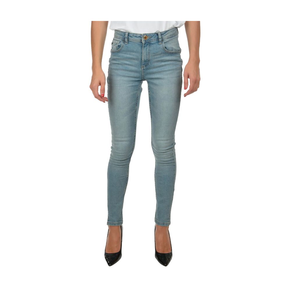 Blaue Skinny-Jeans aus Baumwolle für Damen