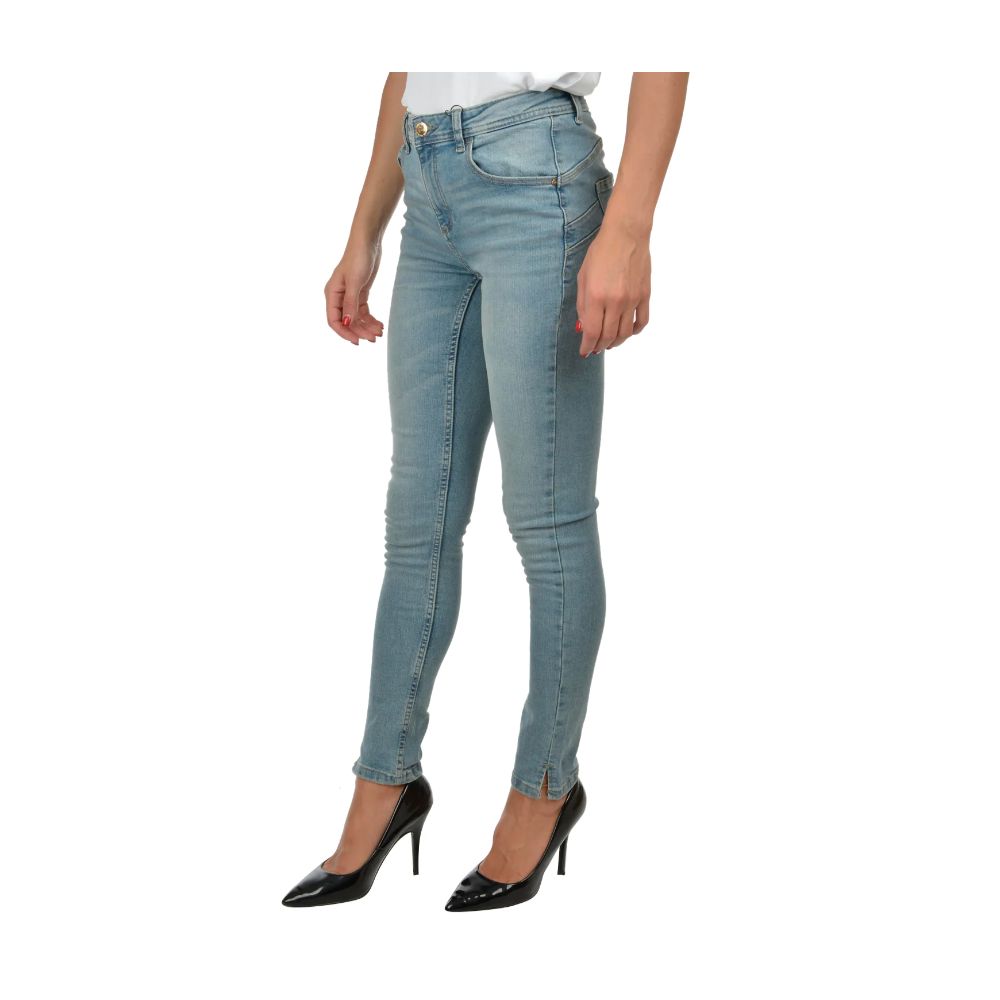 Blaue Skinny-Jeans aus Baumwolle für Damen