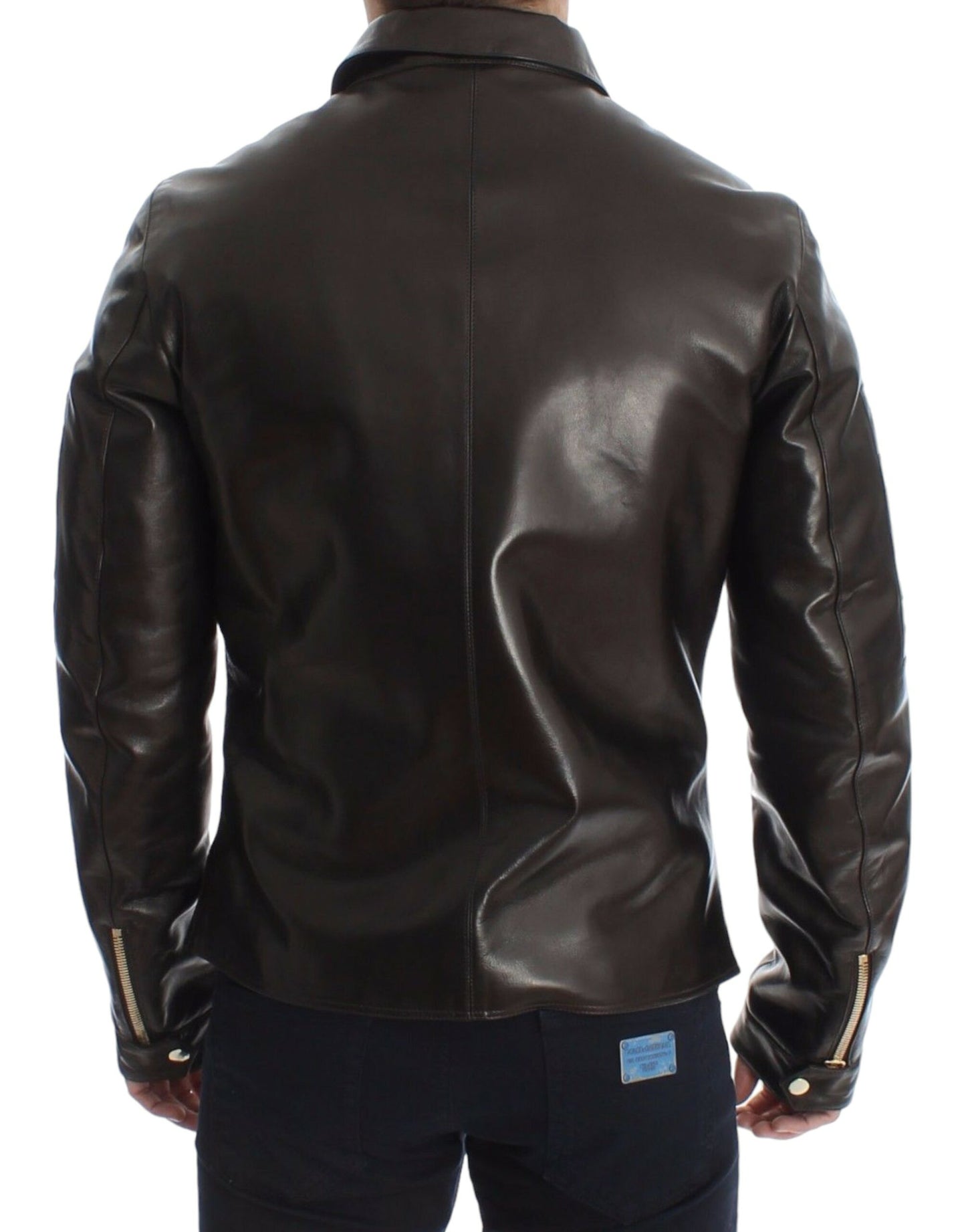 Braune Reißverschlussjacke aus Lammleder