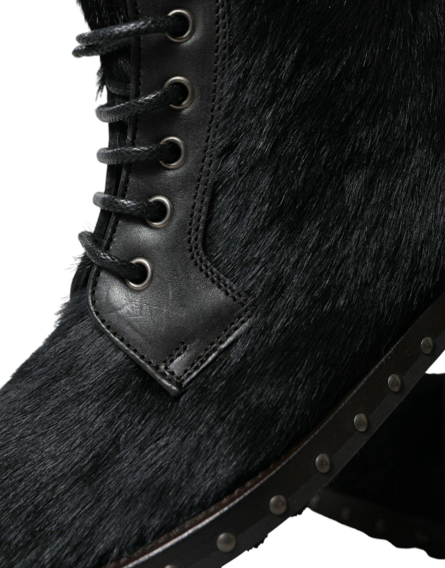 Schwarze Stiefeletten aus Leder im Pony-Stil mit halbhohem Schaft
