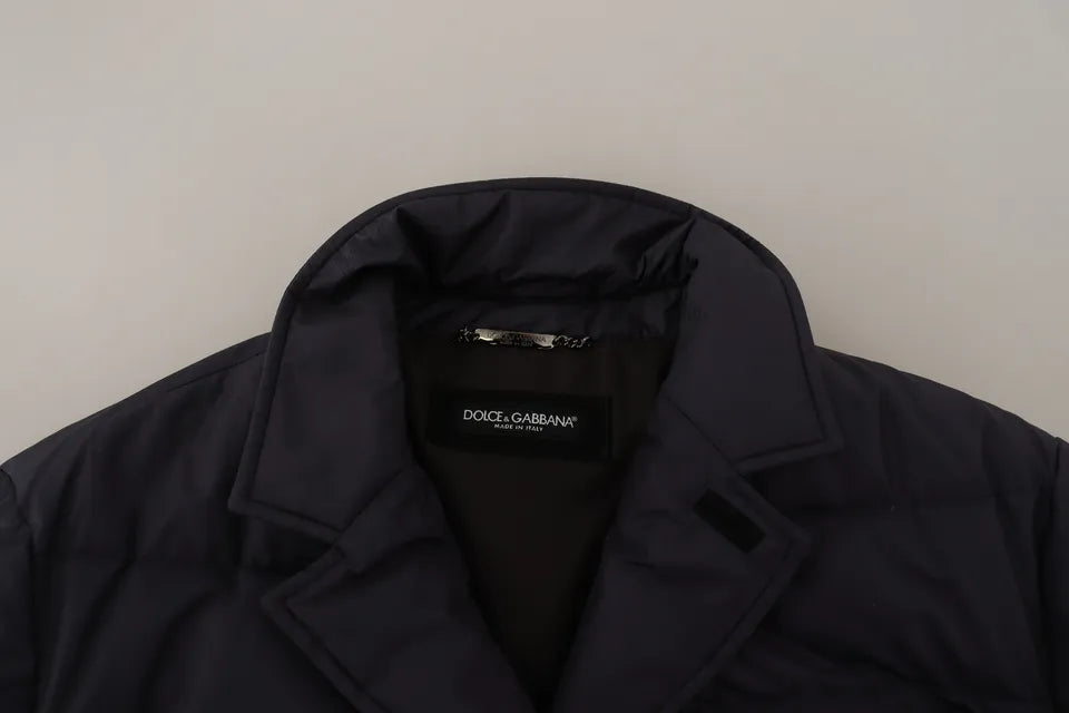 Blauer Seidenziegenmantel Blouson Winterjacke