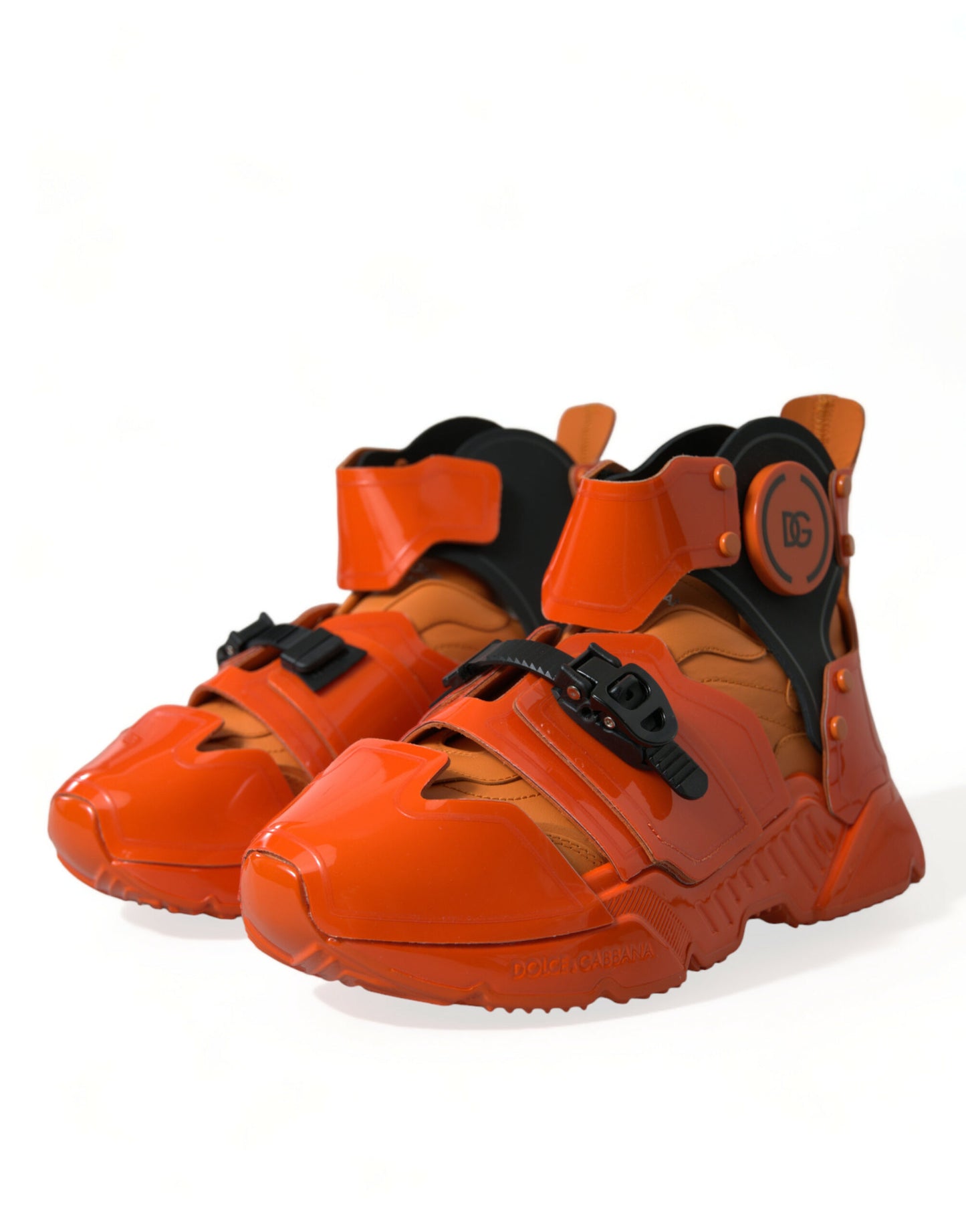 Orange Multi Panel Chunky High Top Sneakers Schuhe