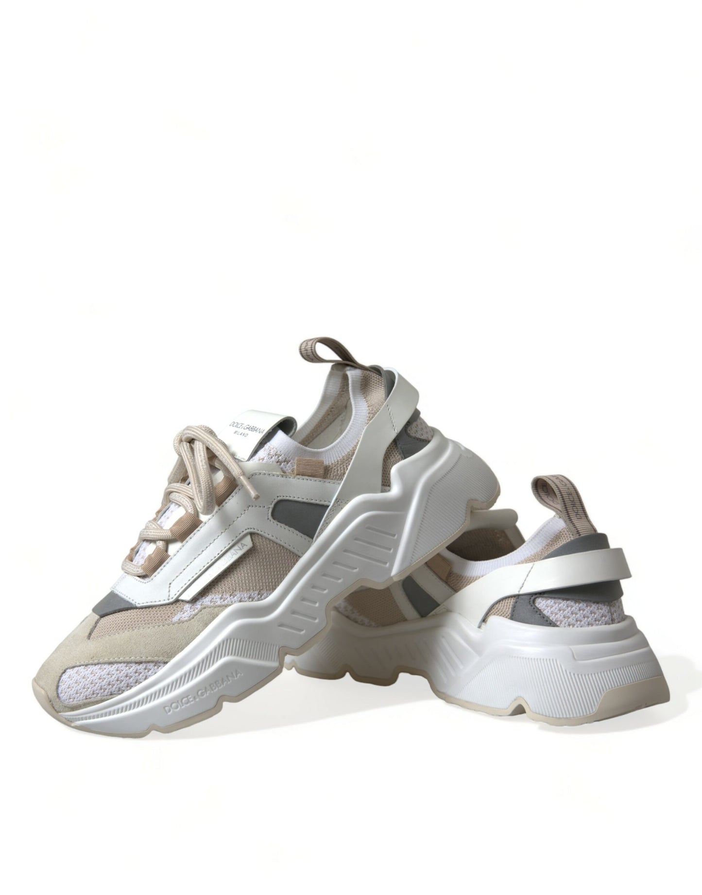 Beige-weiße Daymaster Low Top Leder Sneakers Schuhe