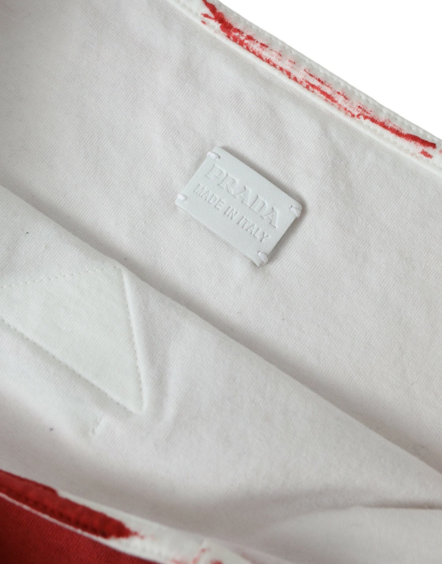Rote Einkaufstasche aus Jerseystoff mit Logo