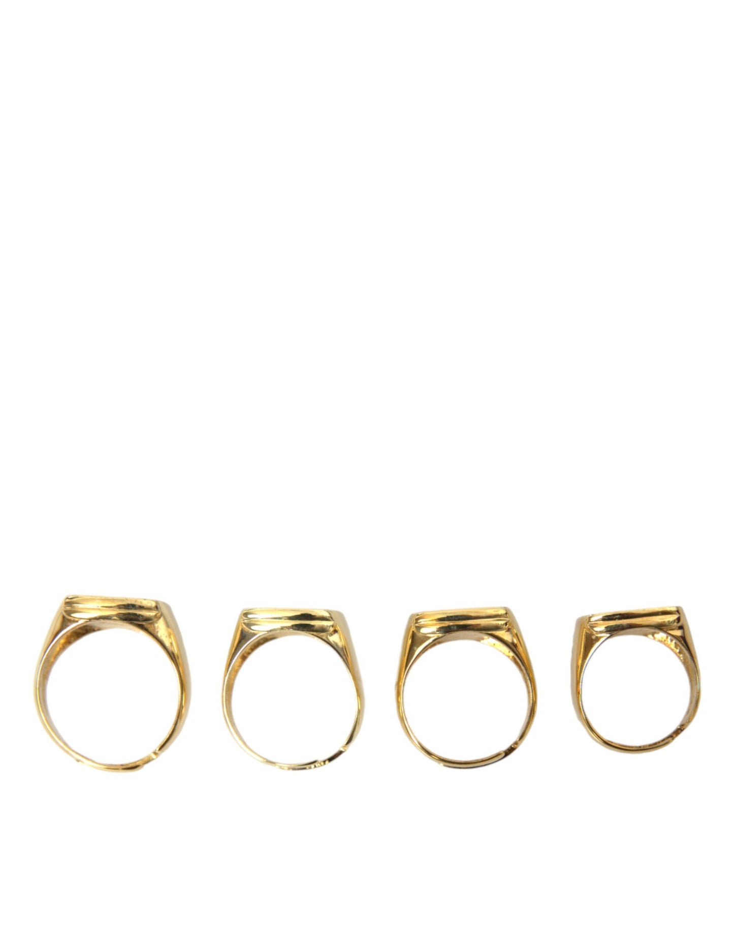 Gold Messing KING Emaille Set mit 4 Ringen