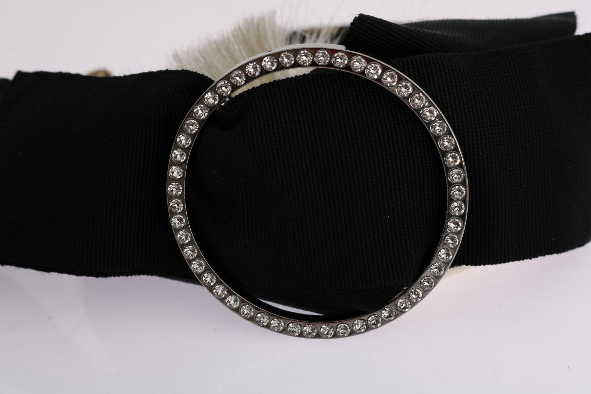 Schwarzes, kristallweißes Diadem-Stirnband