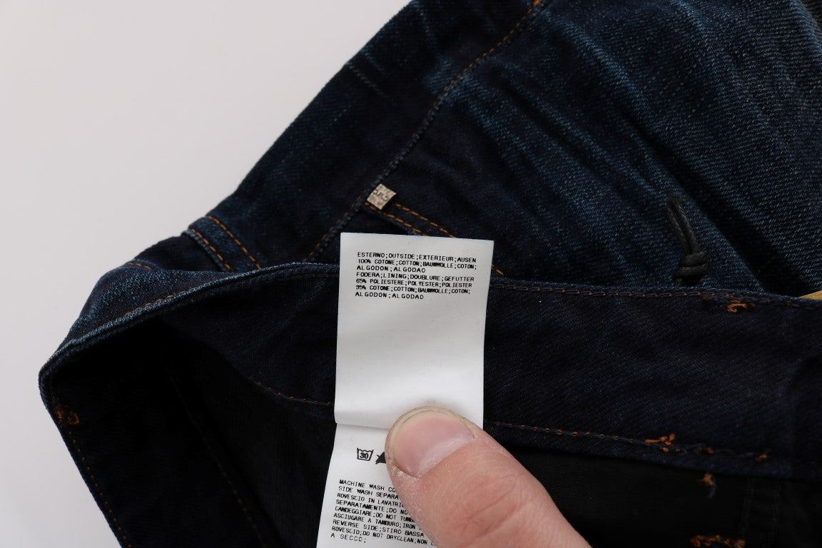 Blaue Jeans aus Baumwolldenim in normaler Passform