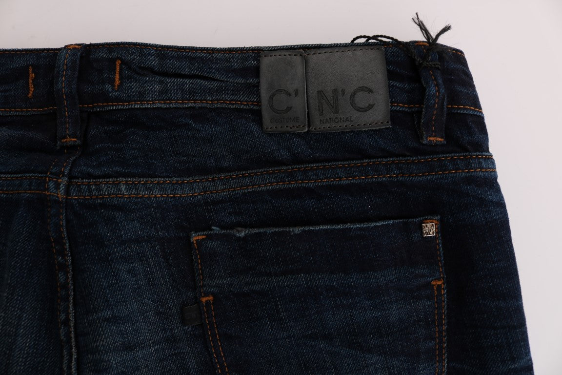 Blaue Jeans aus Baumwolldenim in normaler Passform