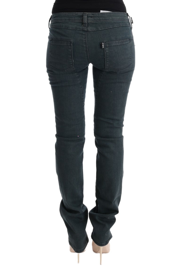 Graue Superslim-Jeans aus Baumwolle