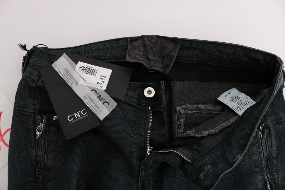 Graue Superslim-Jeans aus Baumwolle