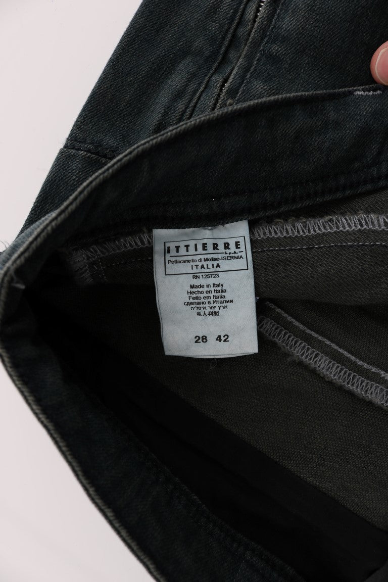 Graue Superslim-Jeans aus Baumwolle