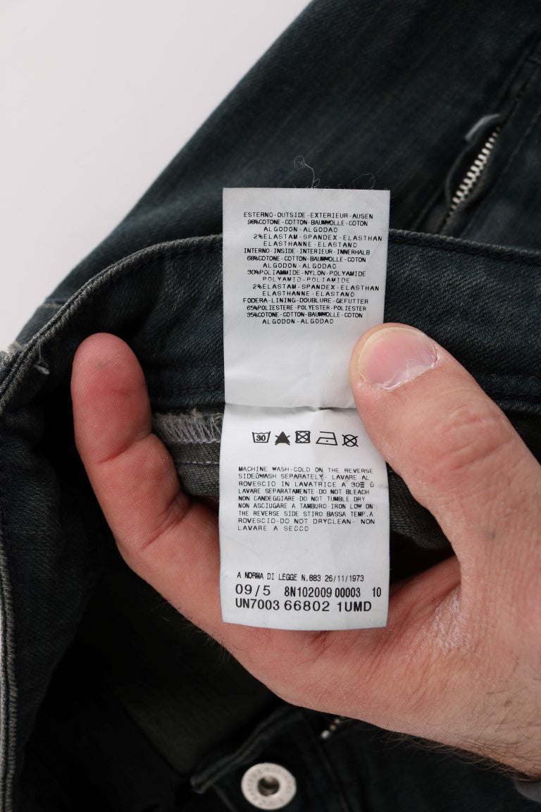 Graue Superslim-Jeans aus Baumwolle