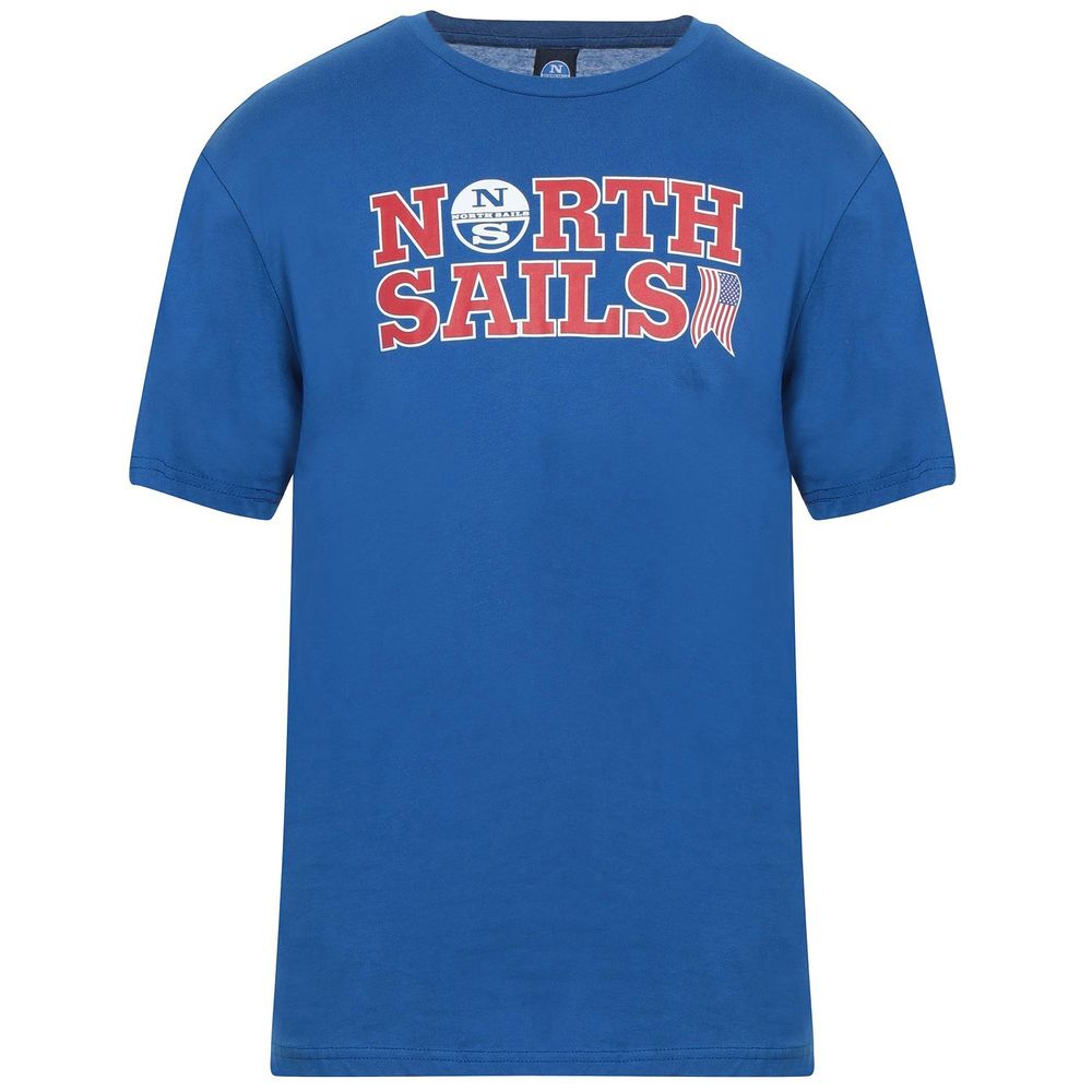 Hellblaues Herren-T-Shirt aus Baumwolle