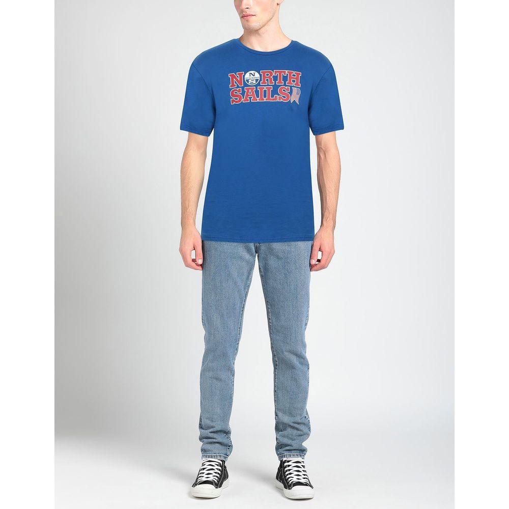 Hellblaues Herren-T-Shirt aus Baumwolle