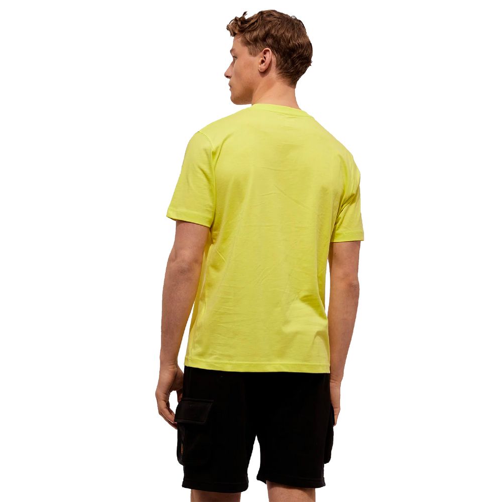 Baumwoll-T-Shirt mit geprägtem Logo in Gelb