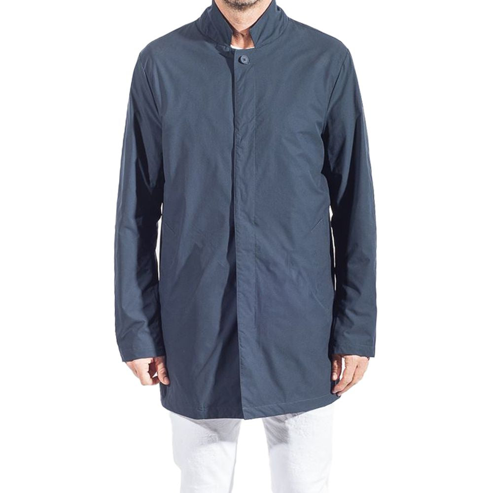 Blauer Trenchcoat aus recyceltem Polyester für Herren