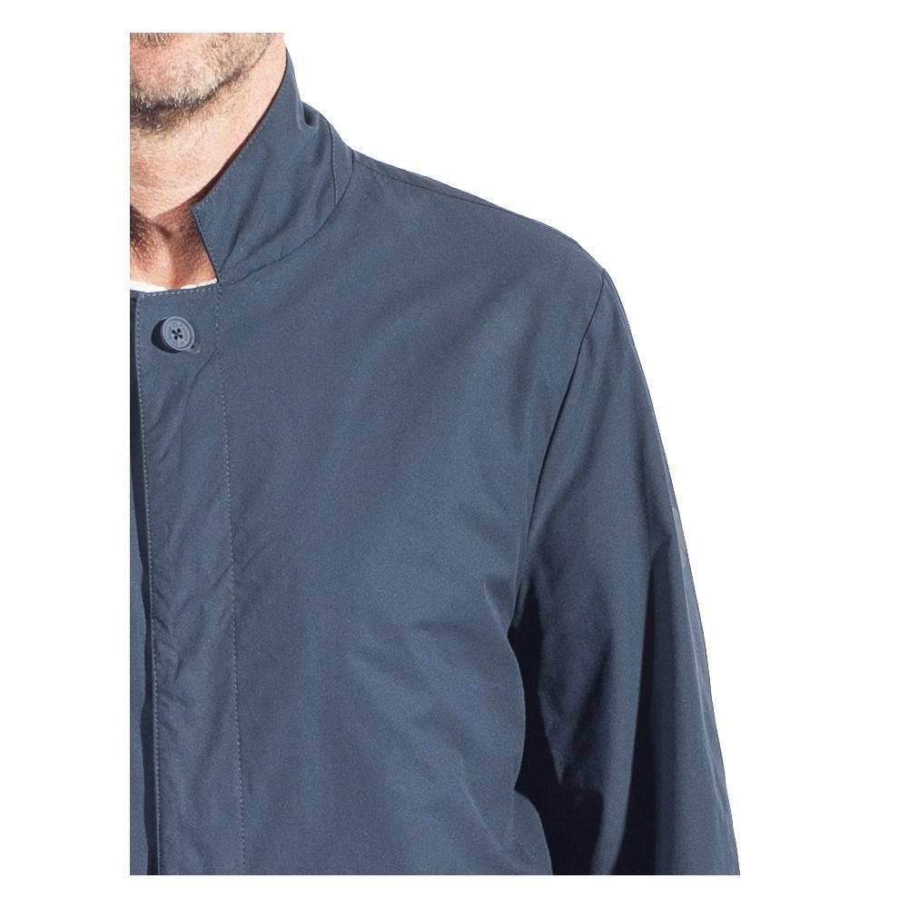 Blauer Trenchcoat aus recyceltem Polyester für Herren