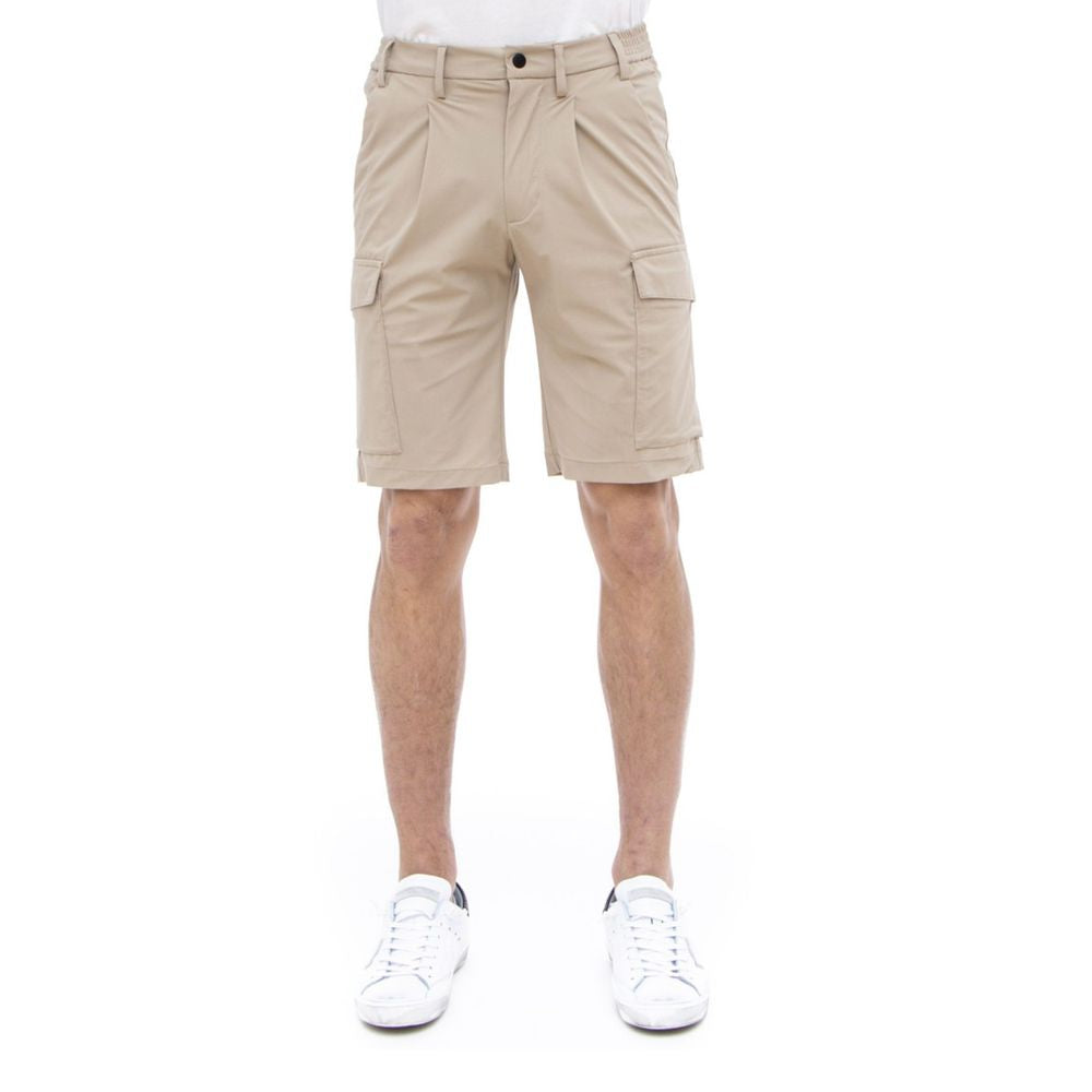 Beigefarbene Stretch-Bermuda-Cargoshorts