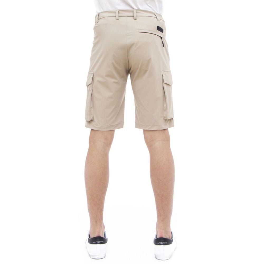Beigefarbene Stretch-Bermuda-Cargoshorts