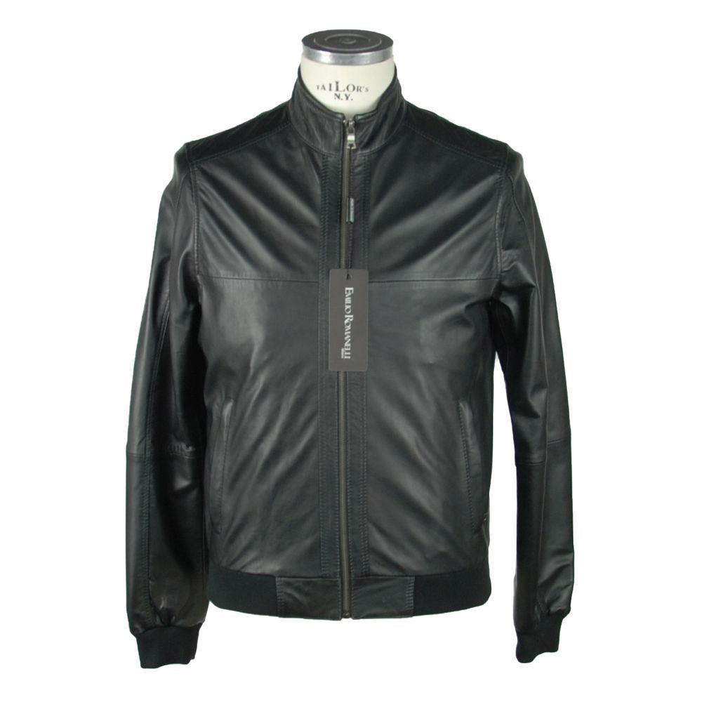 Elegante schwarze Lederjacke für Herren