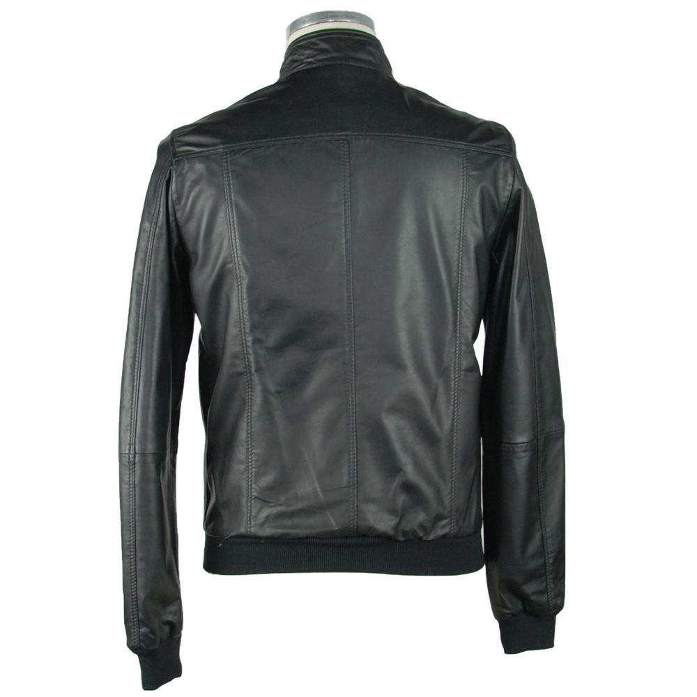 Elegante schwarze Lederjacke für Herren