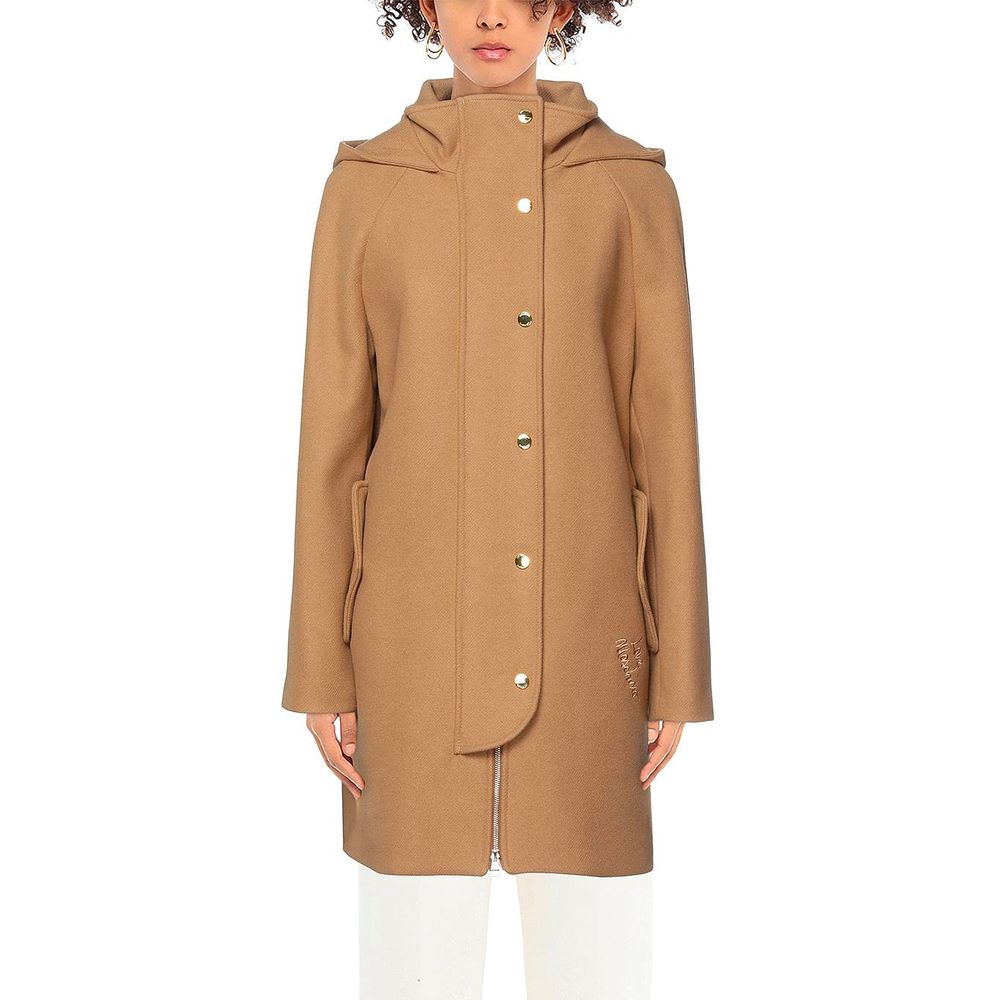 Brauner Wollmantel für Damen